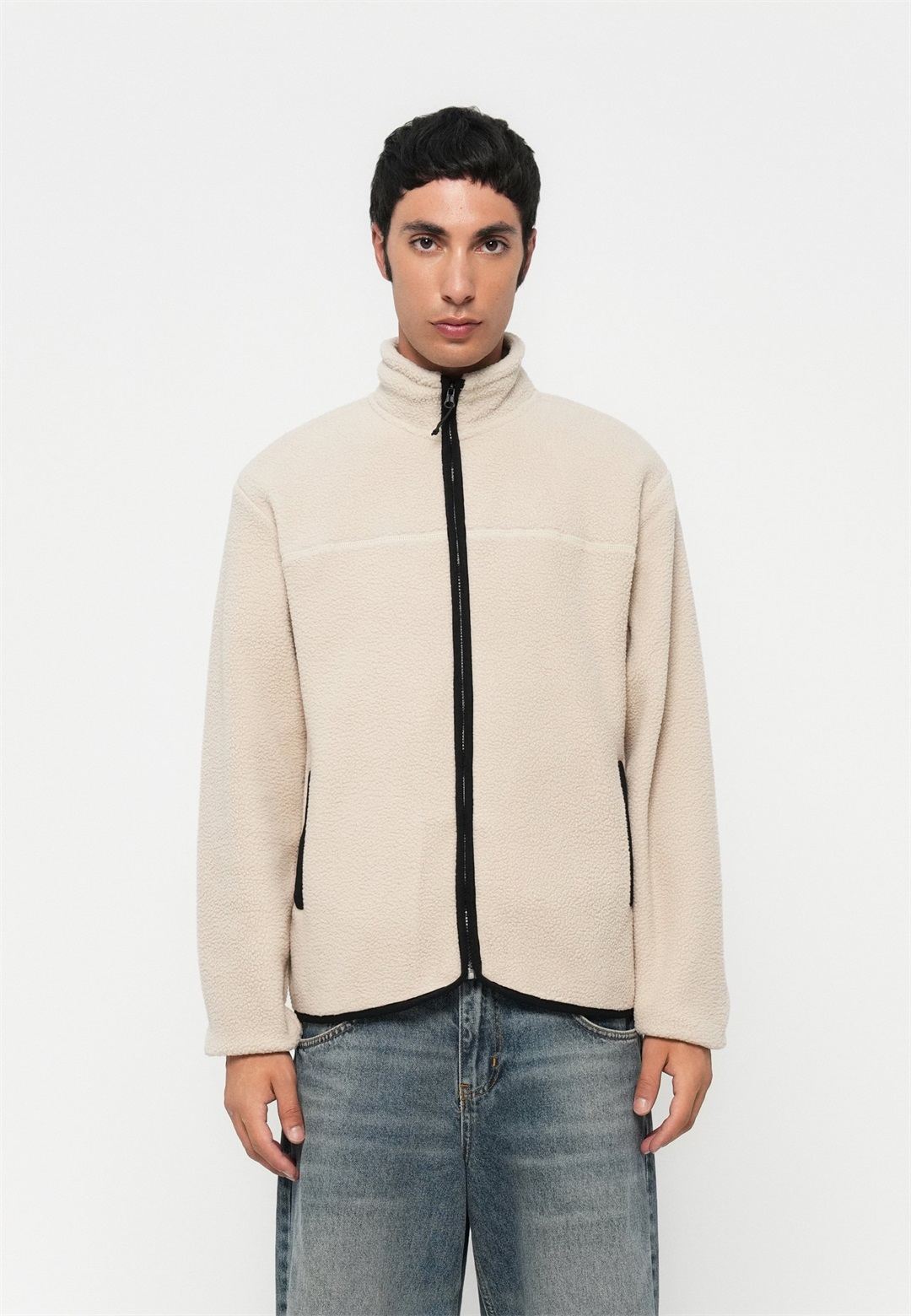 Only & Sons ONSEMILIO FULL ZIP HIGH NECK UNISEX - Fleecejacke - beige