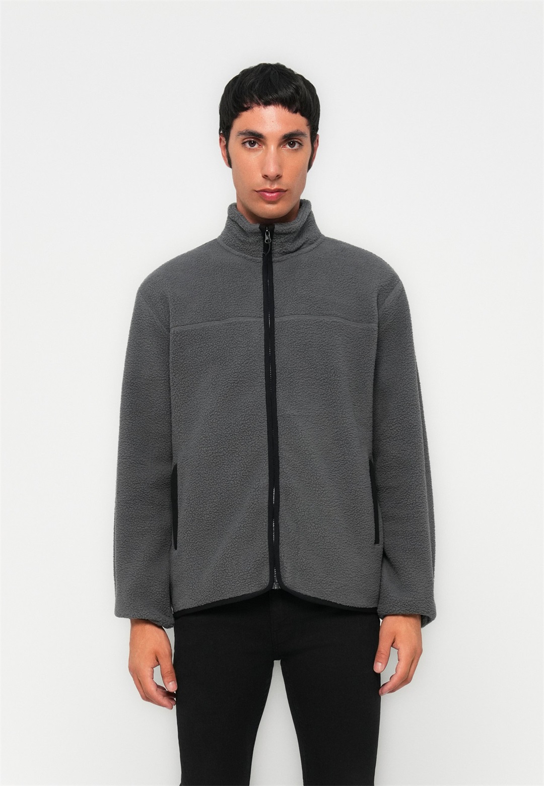 Only & Sons ONSEMILIO FULL ZIP HIGH NECK UNISEX - Fleecejacke - grey/dunkelgrau