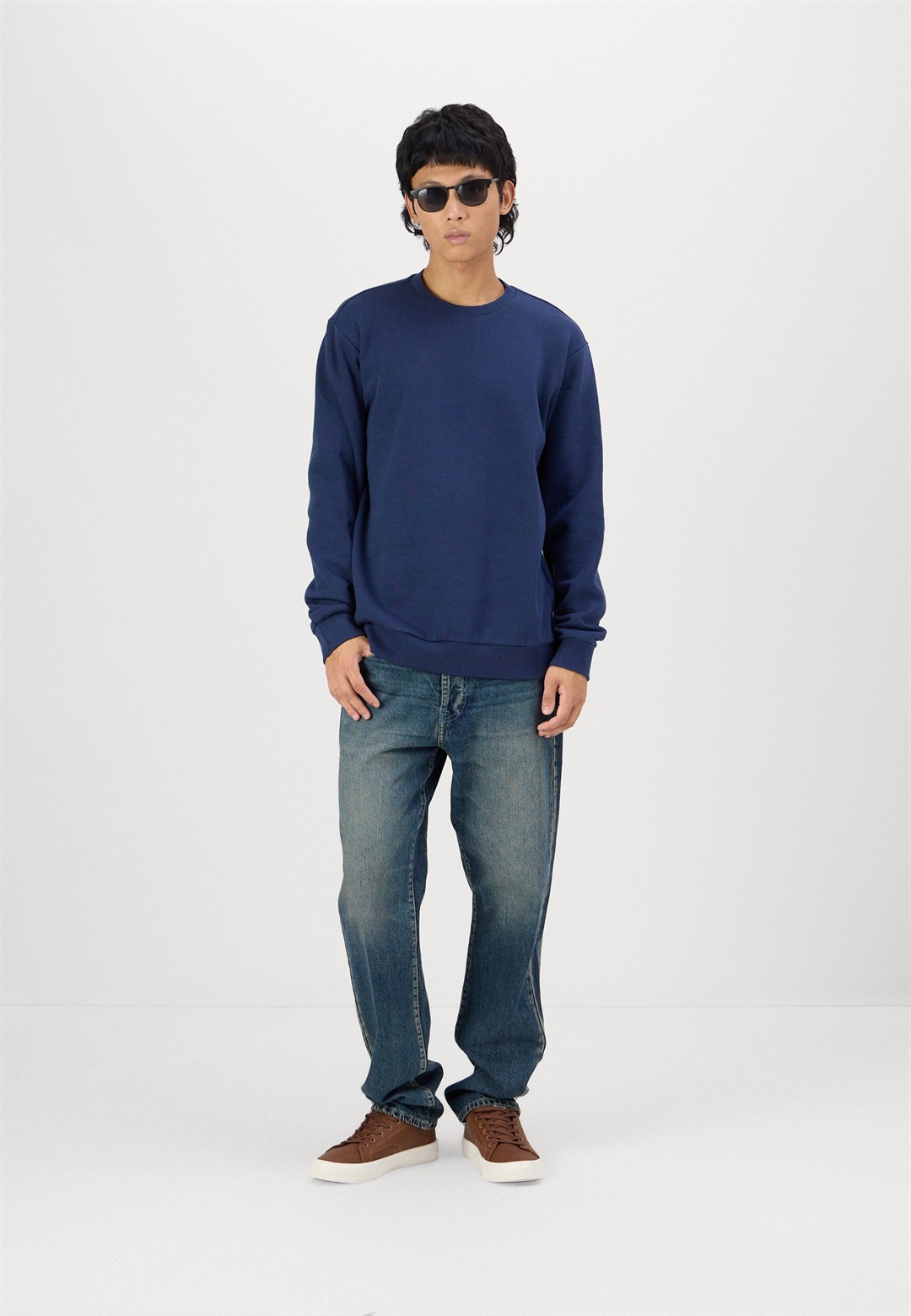 Only & Sons ONSCERES CREW NECK 3 PACK - Sweatshirt - castor gray/forest night/dress blue/dunkelblau