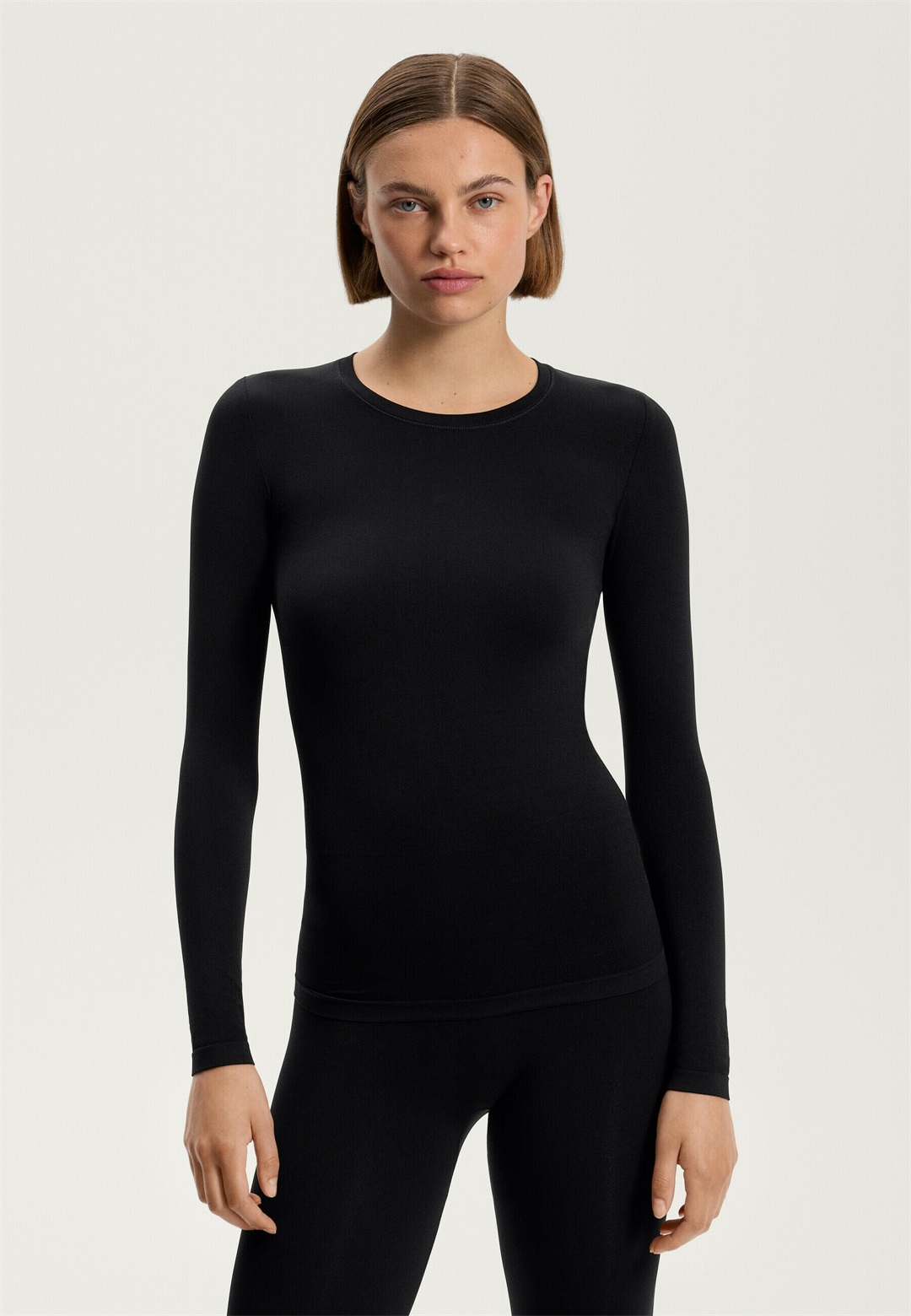 OYSHO SEAMLESS BASE LAYERS - Unterhemd/-shirt - black/schwarz