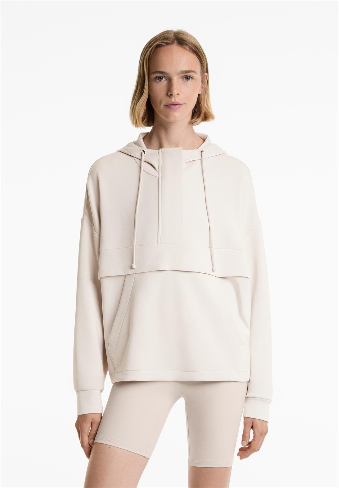 OYSHO SOFT-TOUCH WITH ZIP - Sweatshirt - sand