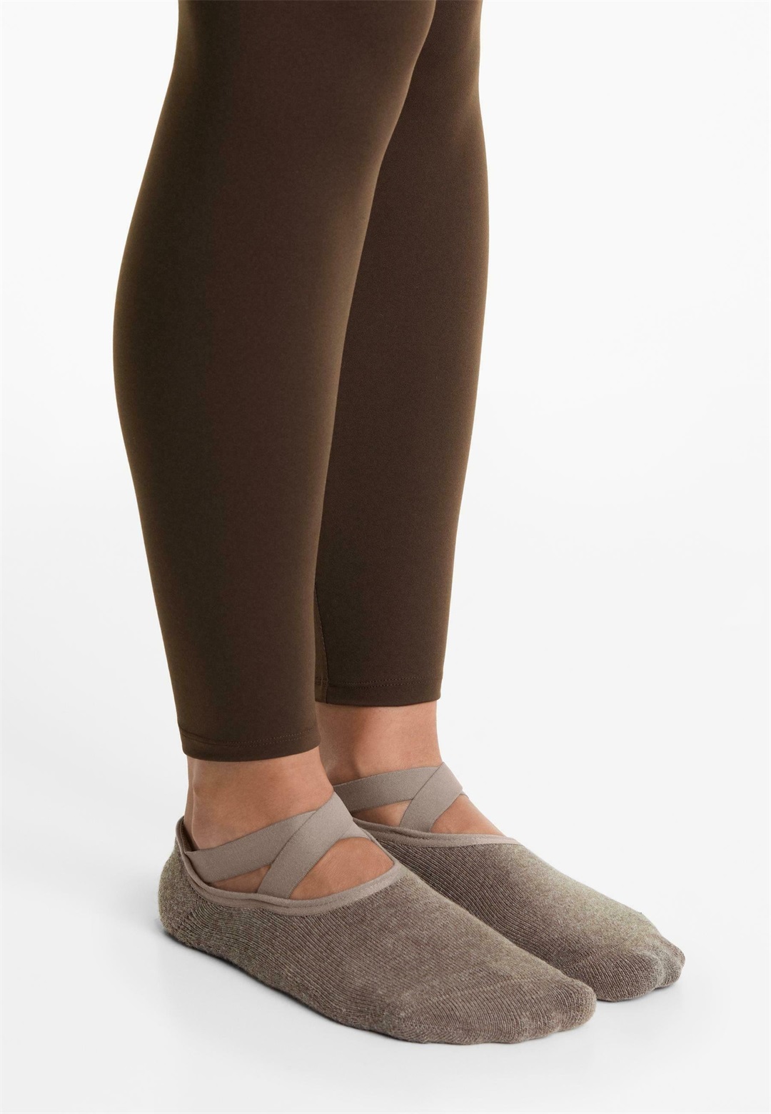 OYSHO 2 PAIRS OF POLYAMIDE BLEND YOGA AND PILATES WITH CROSSOVER STRAPS - Socken - brown/braun