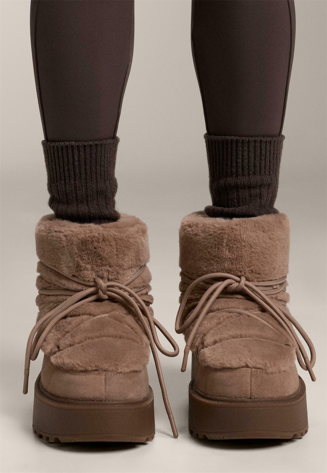 OYSHO 2 PAIRS OF CLASSIC RIBBED - Socken - mottled brown/braun meliert