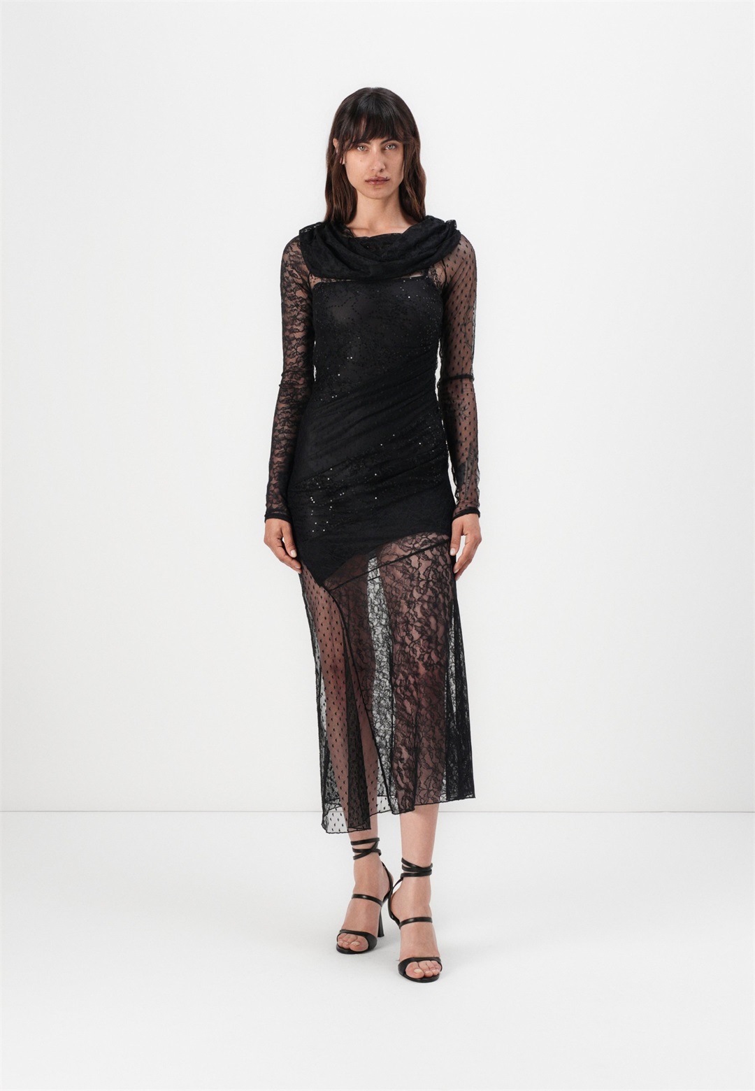 Pinko BRUCOMELA ABITO - Cocktailkleid/festliches Kleid - nero limousine/schwarz