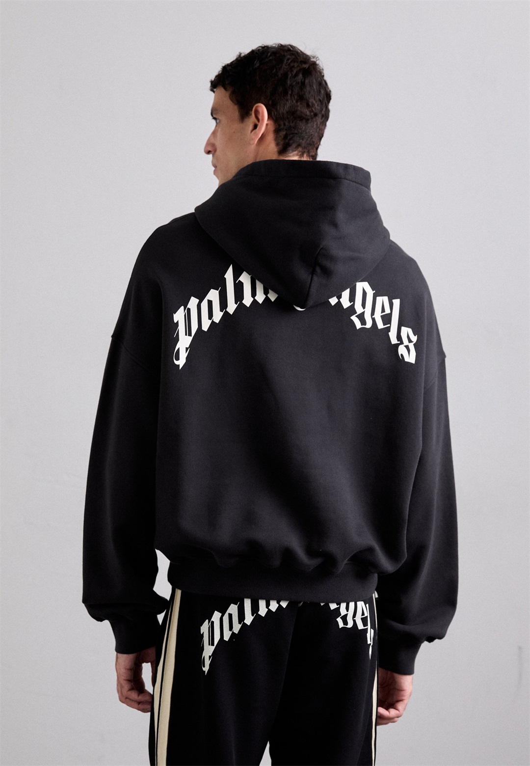 Palm Angels BACK CURVED LOGO LOOSE HOODY - Sweatshirt - black/schwarz