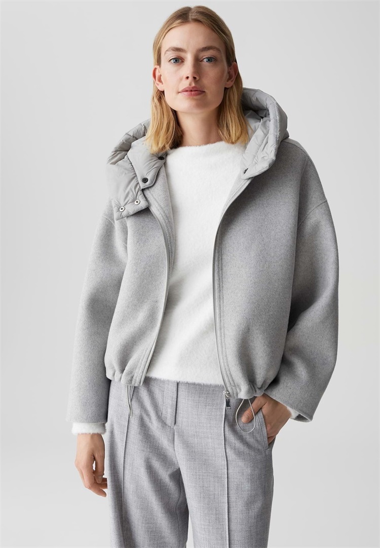 OPUS RELAXED FIT REMOVABLE HOOD - Kapuzenpullover - hazy fog melange/grau
