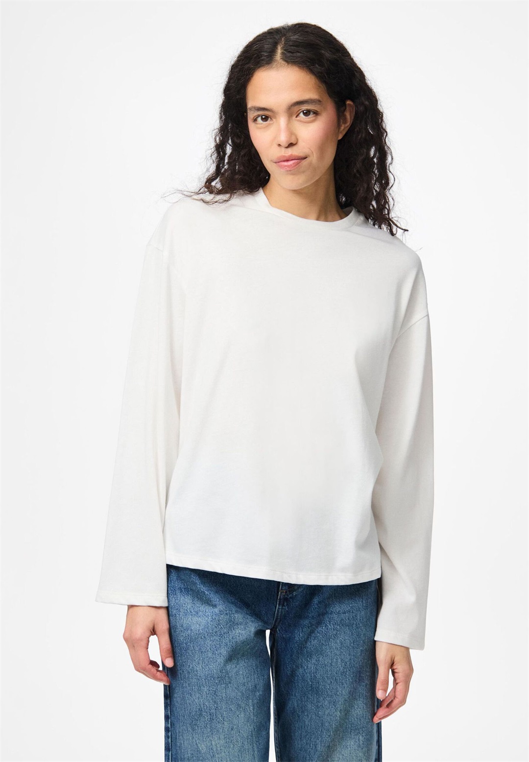 Pieces PCSADIE LS - Langarmshirt - cloud dancer/offwhite