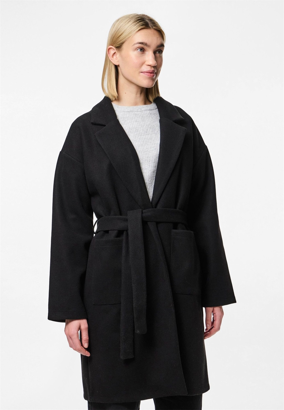 Pieces PCJOLENE NEW LIGHT - Klassischer Mantel - black/schwarz