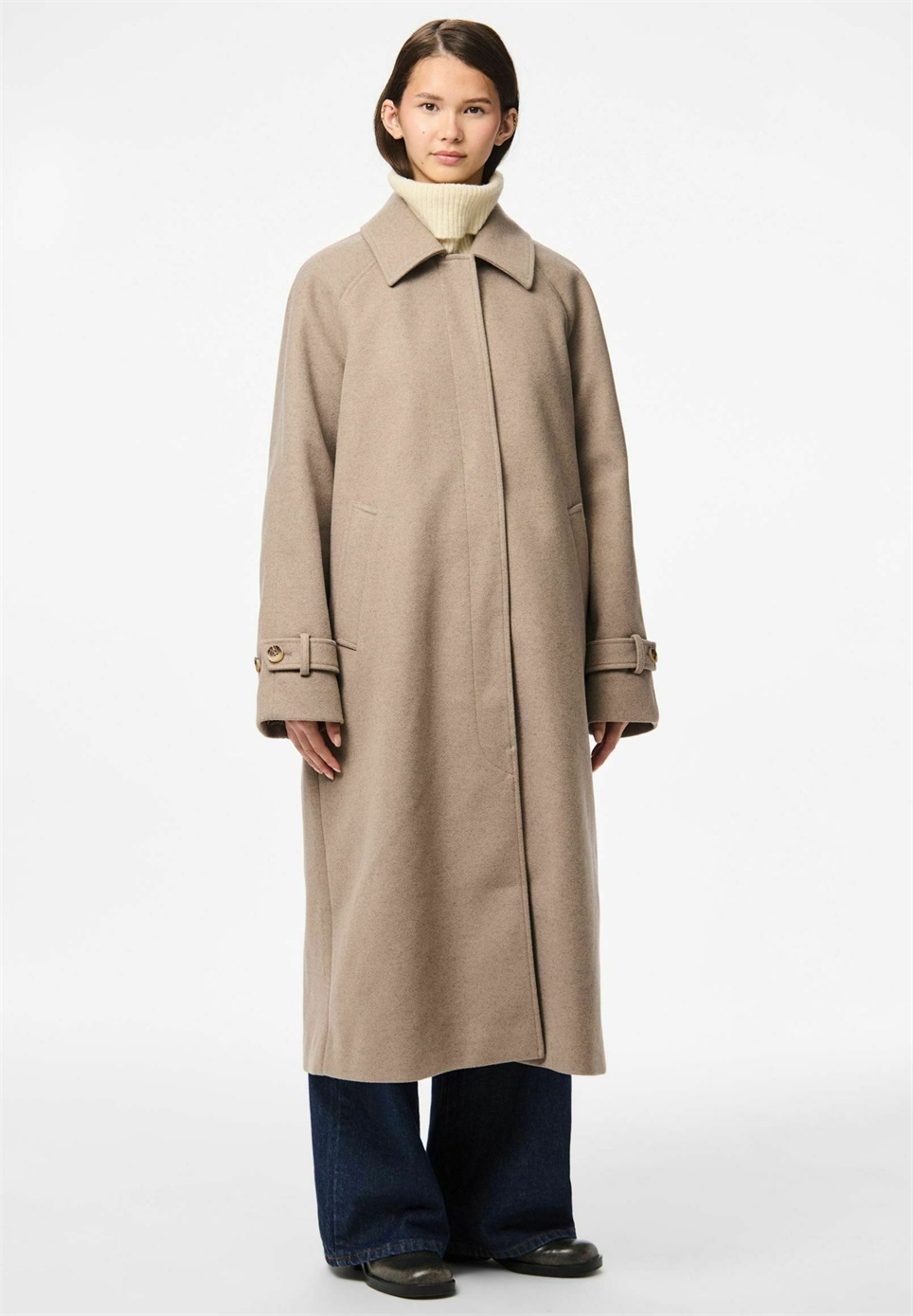 Pieces Klassischer Mantel - taupe gray/taupe