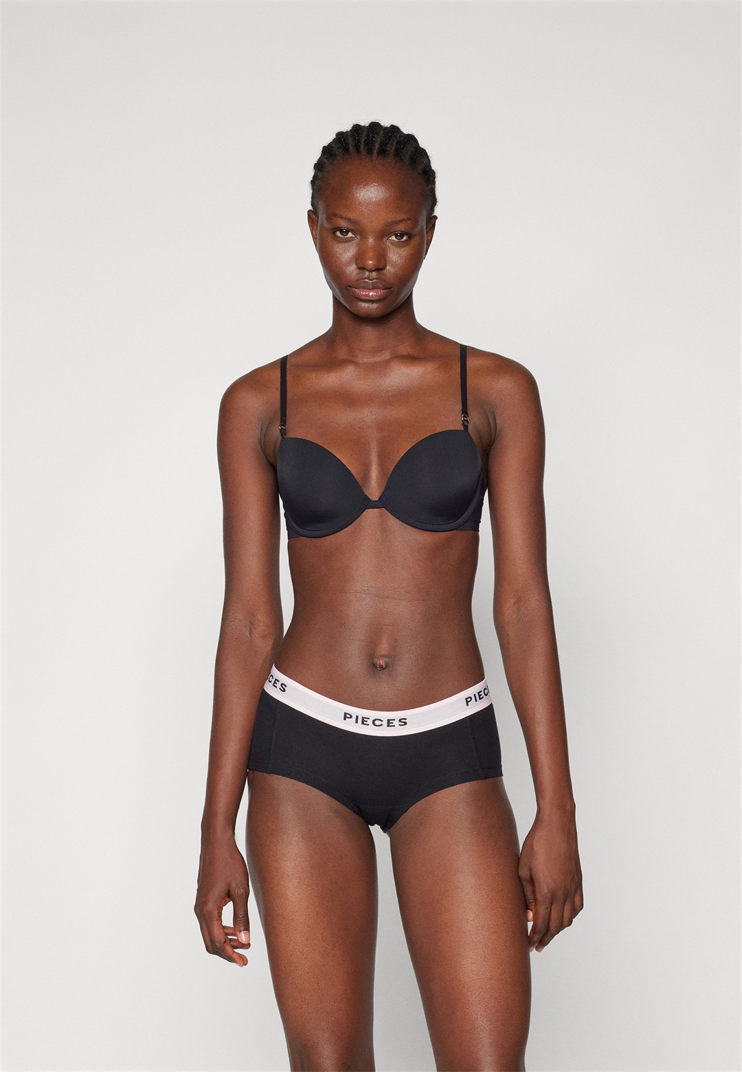 Pieces PCLOGO LADY DOT 4 PACK - Panties - black/schwarz