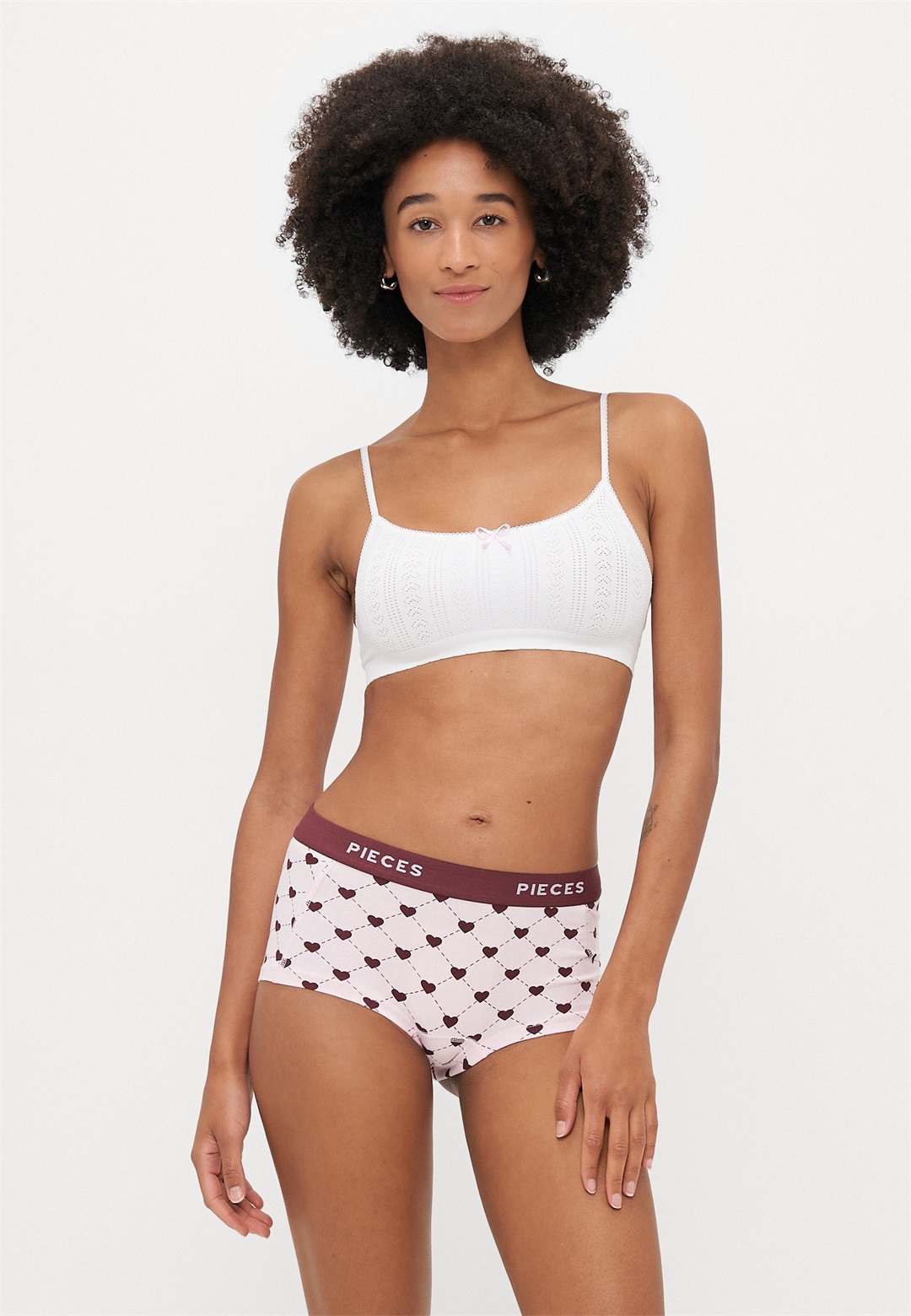 Pieces PCLOGO LADY 4 PACK - Panties - tawny port/beige