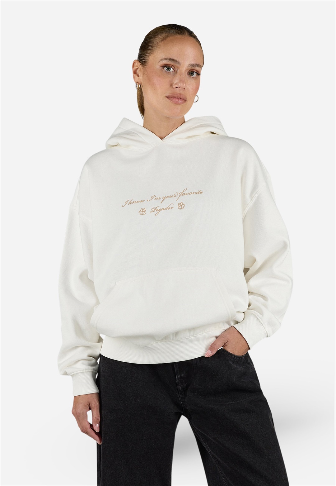 Pegador LEVADIA HOODIE - Sweatshirt - washed warm white/offwhite