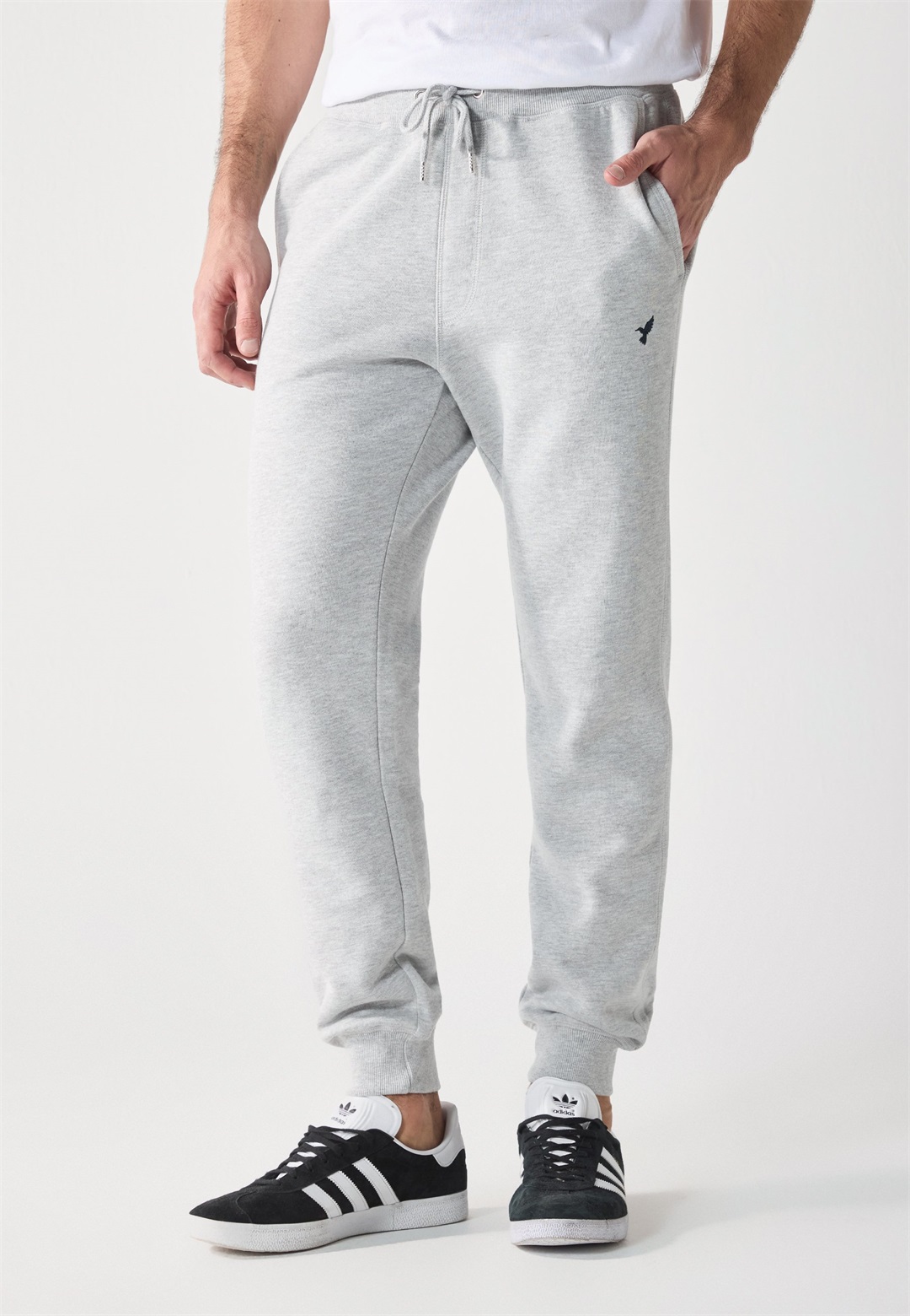 Pier One PM-0922-0503 BIRDIE EMBRO JOGGER / 503 - DARK BLUE - Jogginghose - hellgrau/hellgrau-meliert