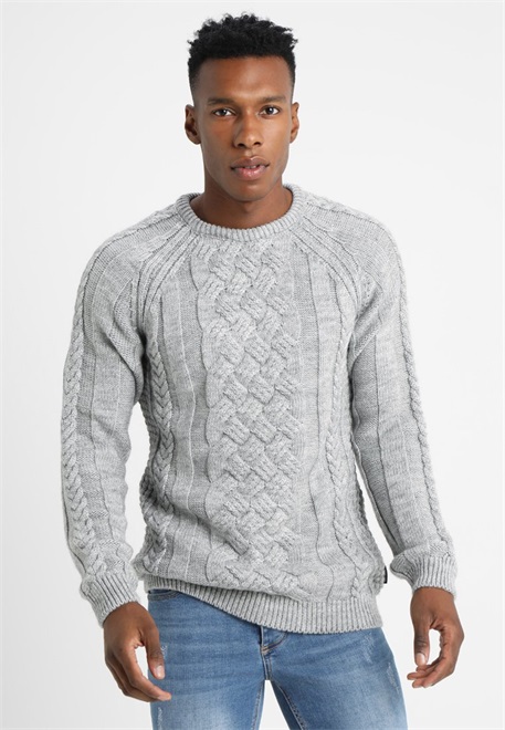Pier One Strickpullover - mottled light grey/hellgrau-meliert