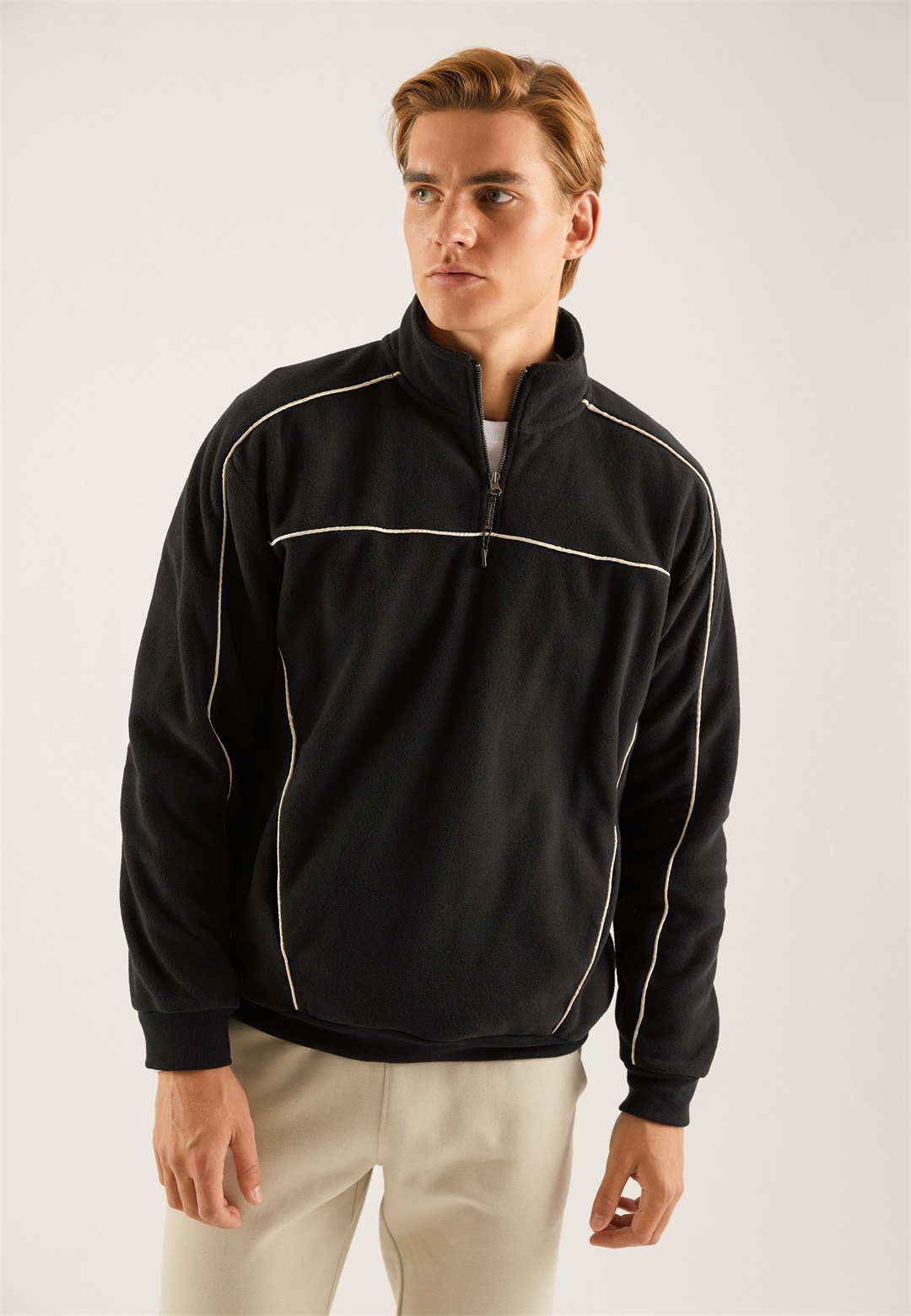 Pier One Fleecepullover - black/schwarz