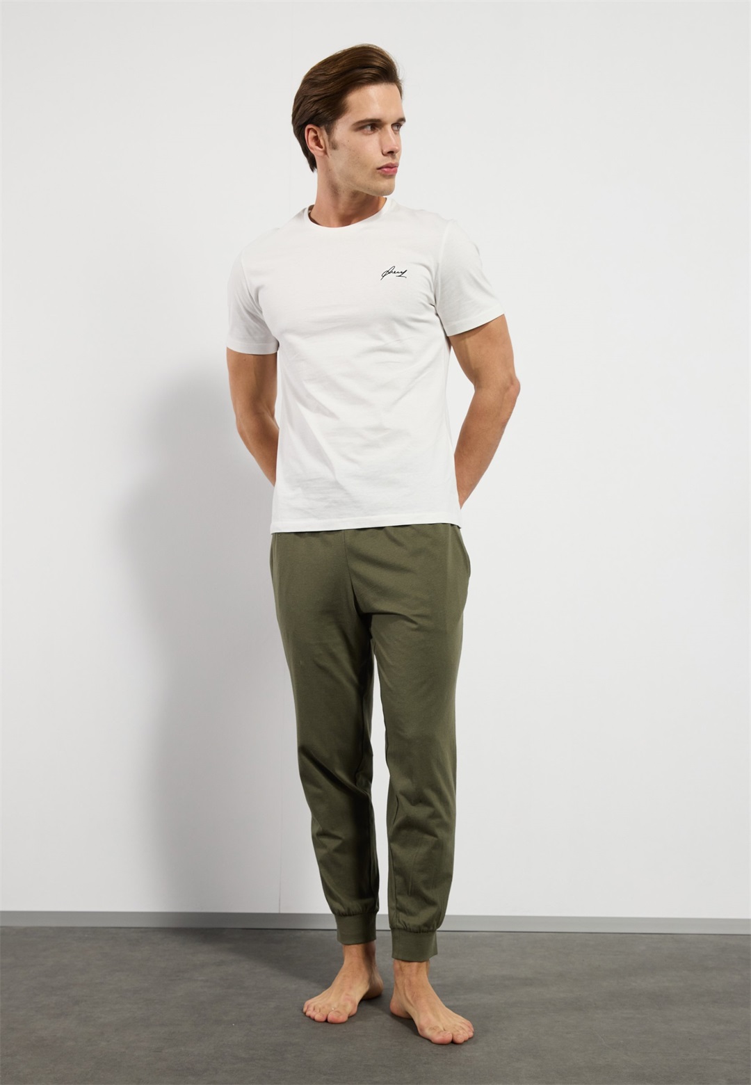 Pier One 2 PACK - Nachtwäsche Hose - black/khaki/schwarz