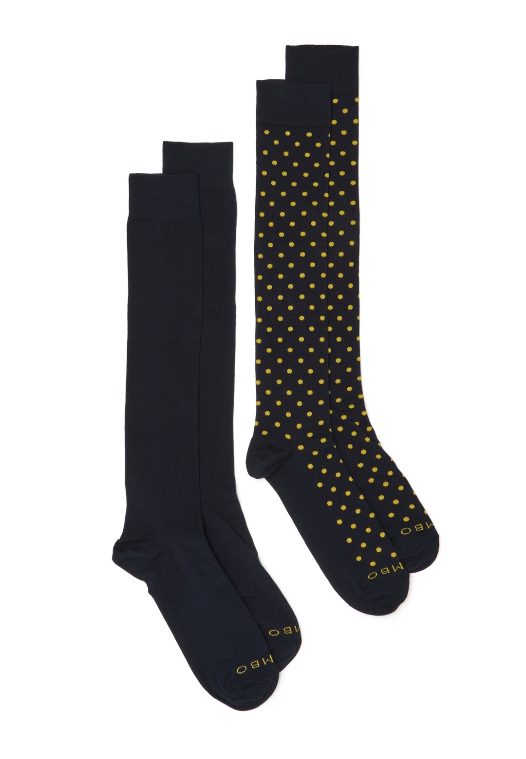 PIOMBO TWIN PACK - Kniestrümpfe - yellow blue/gelb