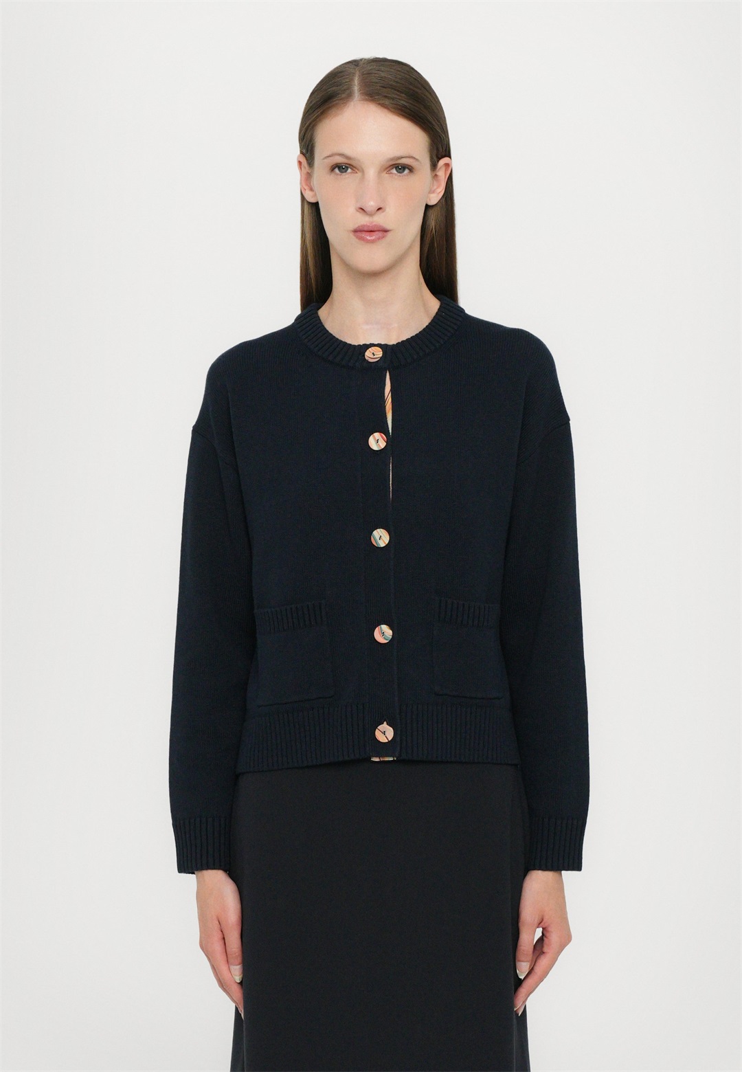 PS Paul Smith CARDIGAN BUTTON THRU - Strickjacke - dark blue/dunkelblau