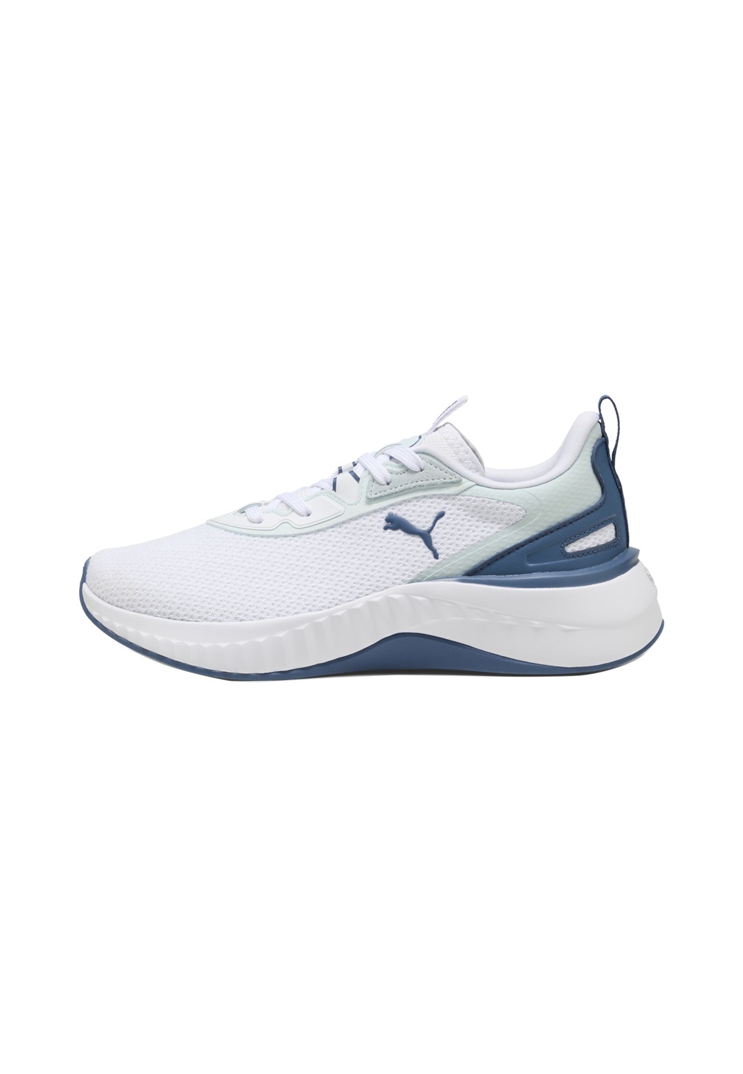 Puma SOFTRIDE SERA LAUF - Sneaker low - white-dark indigo-sea glass/weiß
