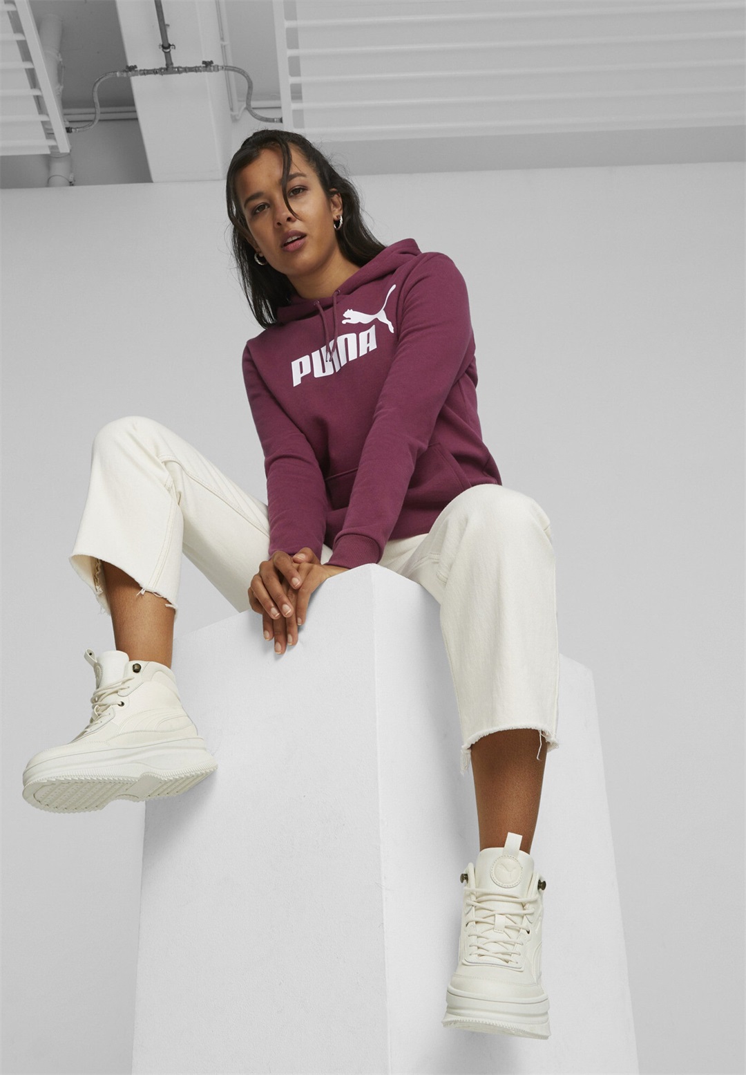 Puma MAYRA - Sneaker high - frosted ivory/frosted ivory/weiß