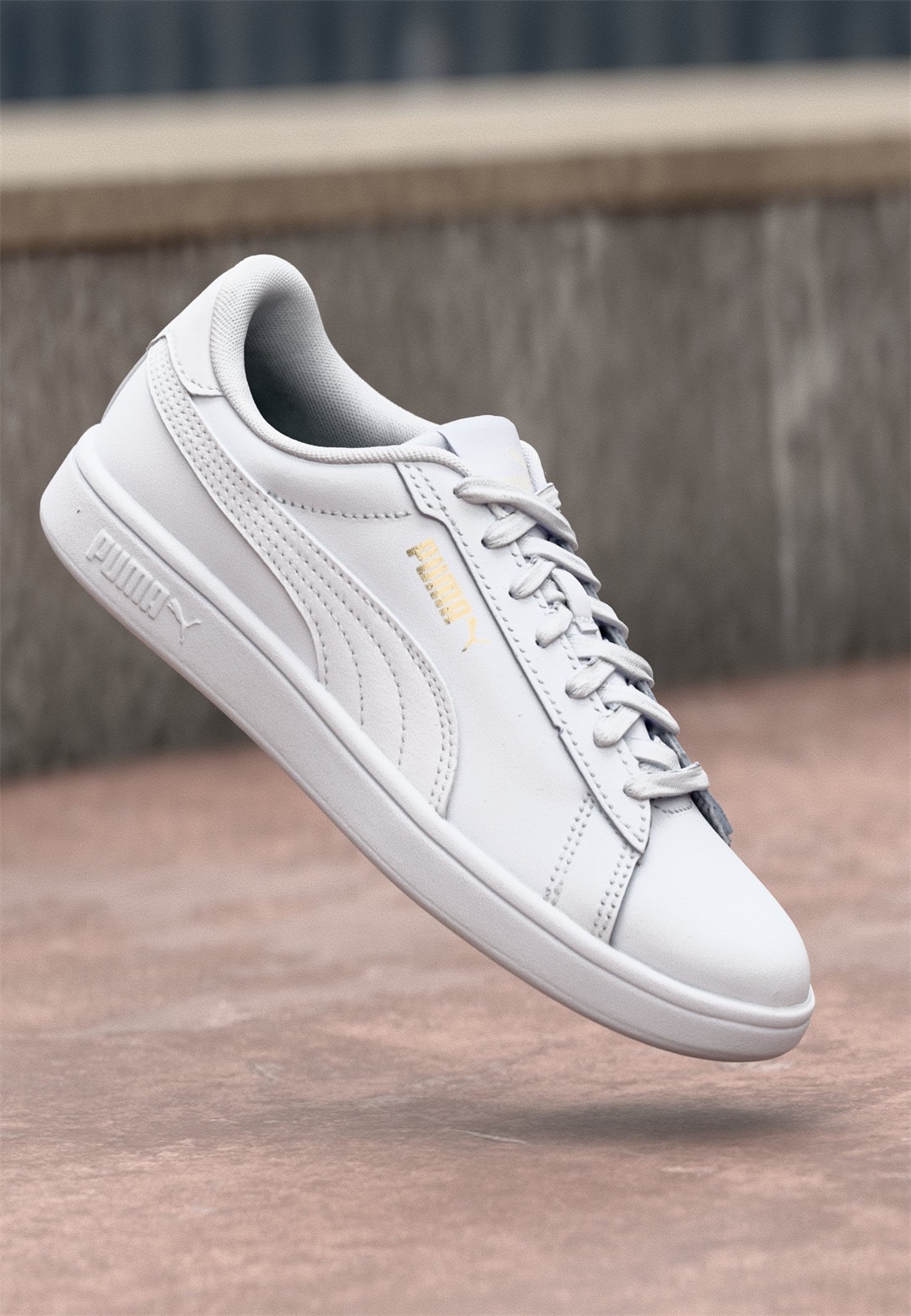 Puma SMASH - Sneaker low - white/gold/weiß