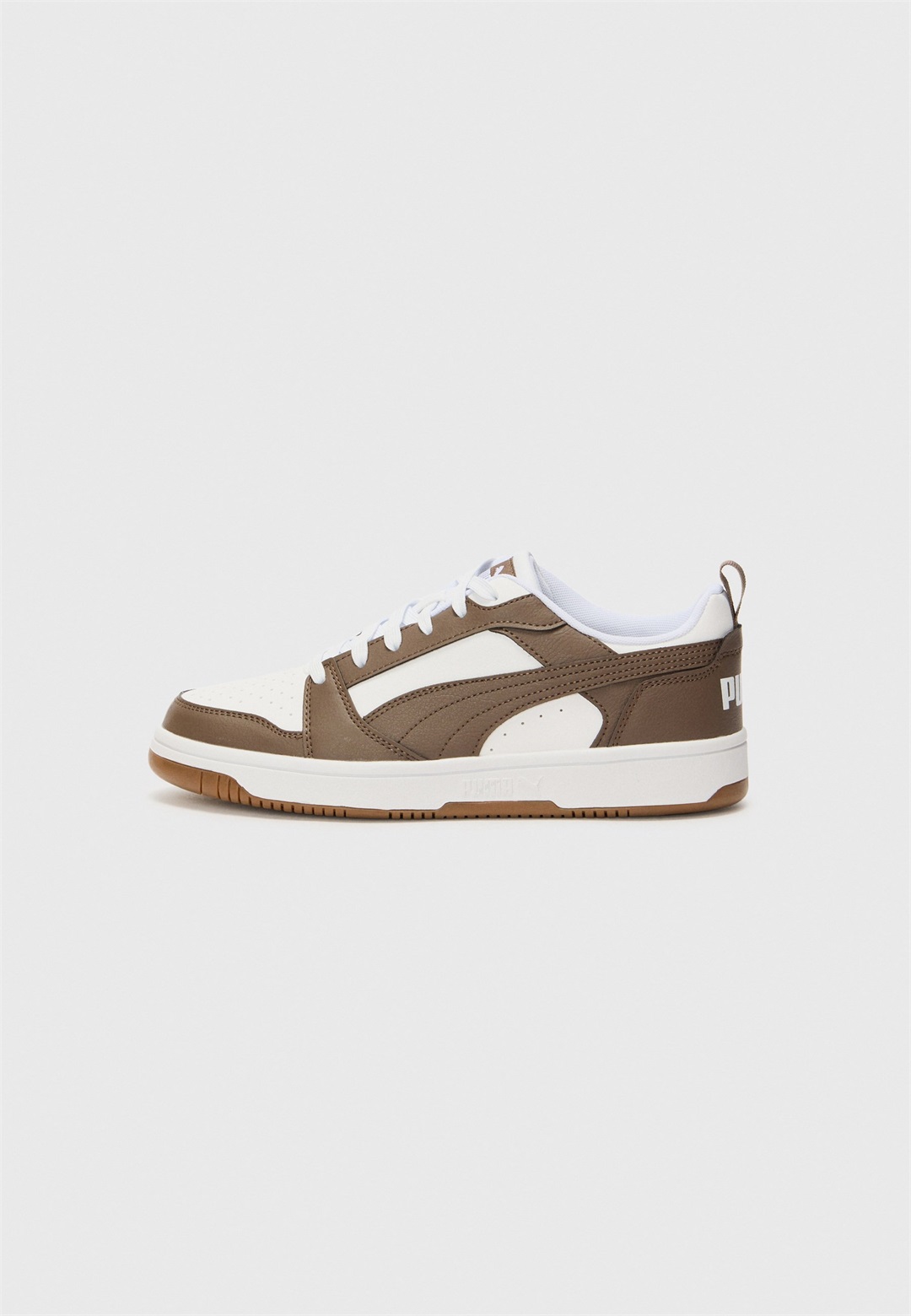 Puma REBOUND V6 UNISEX - Sneaker low - white/bronze-coloured/gum/braun