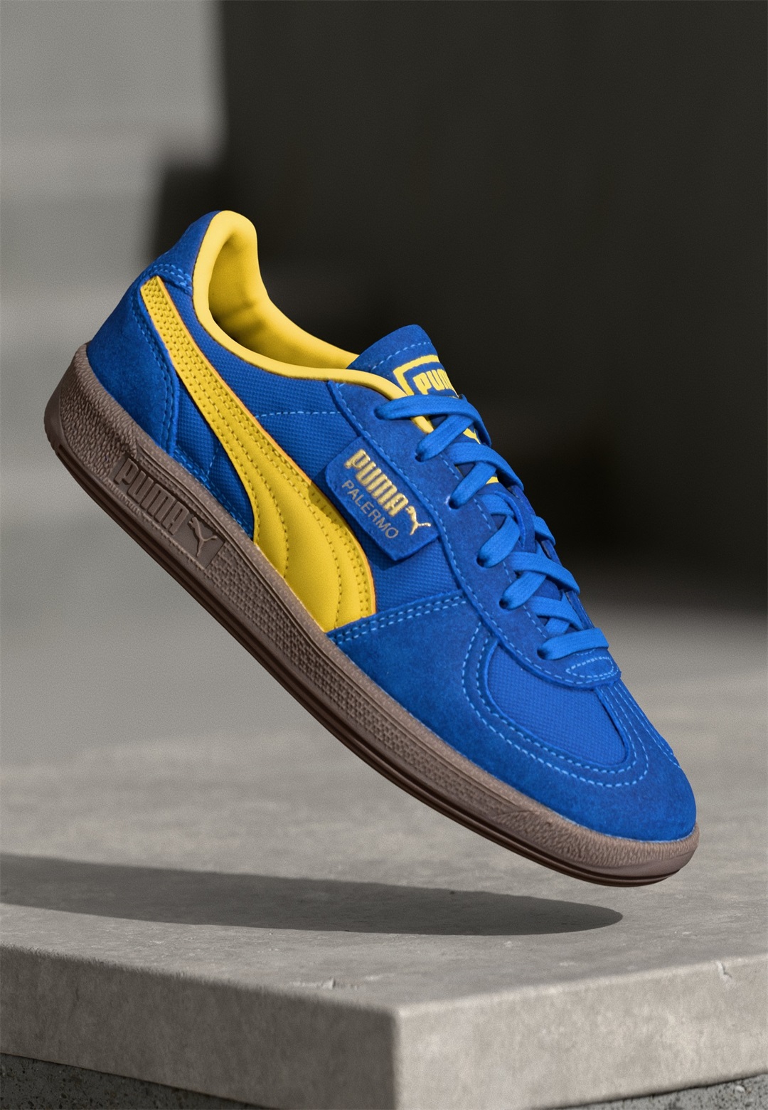 Puma PALERMO VINTAGE UPDATE UNISEX - Sneaker low - vivid blue/sunny yellow/blau