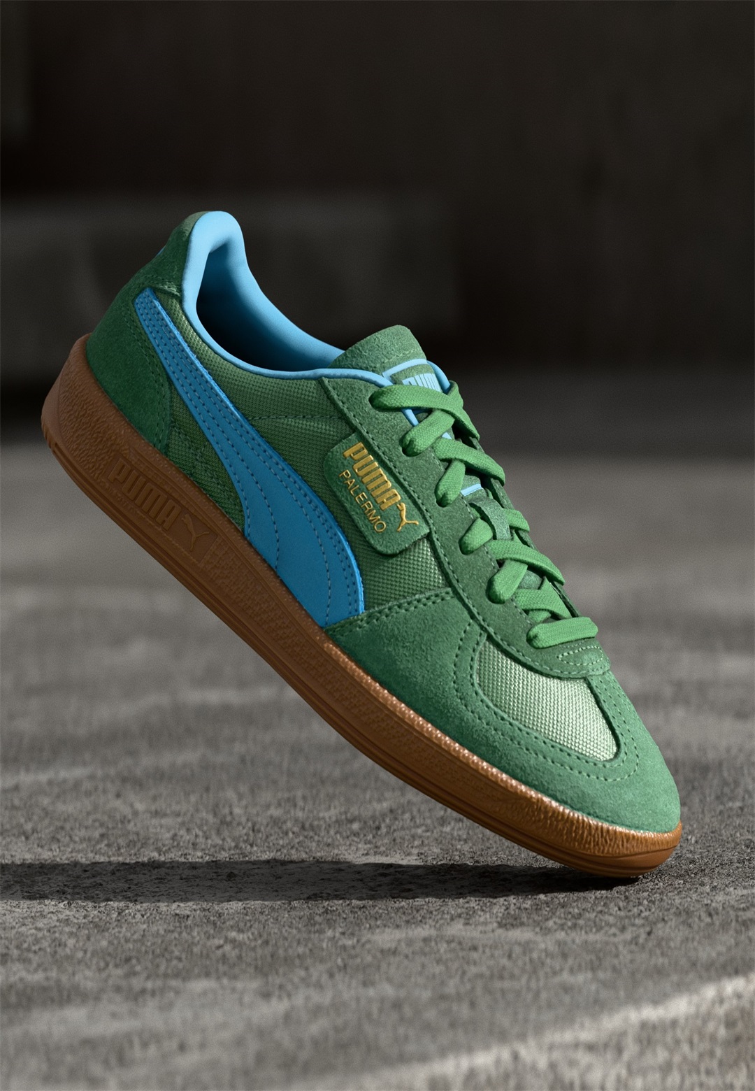Puma PALERMO VINTAGE UPDATE UNISEX - Sneaker low - archive green/bright aqua/grün