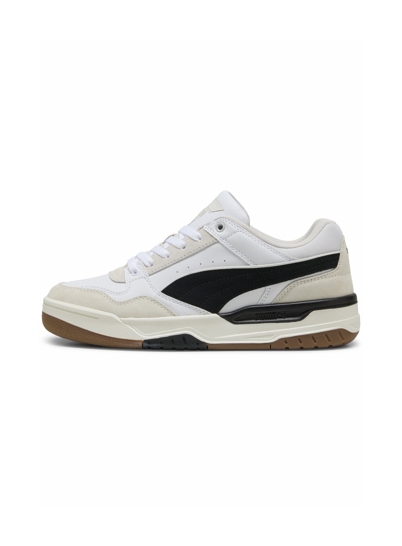 Puma REBOUND RETRO - Sneaker low - white- black-feather gray/weiß
