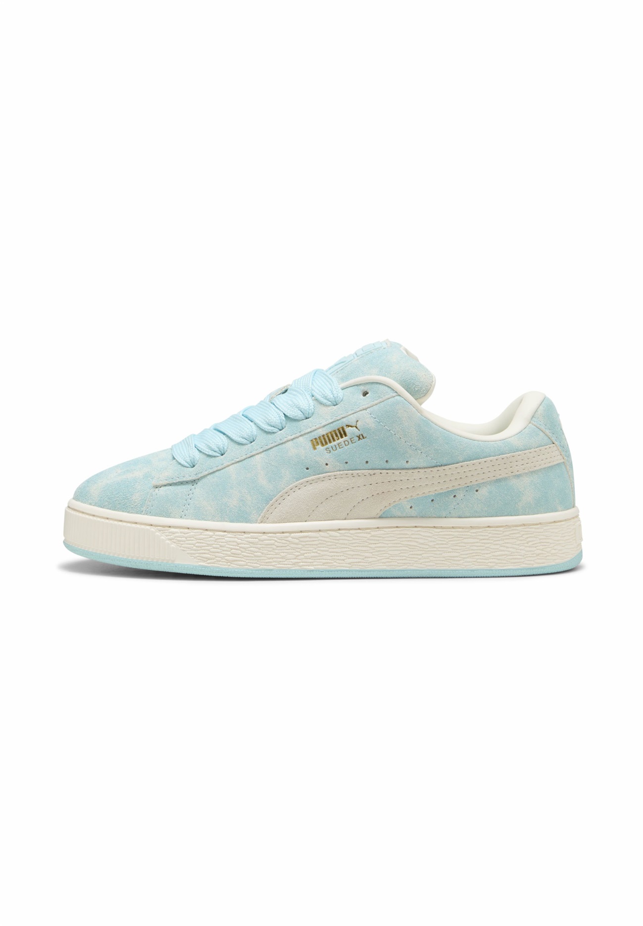 Puma WASHED OUT - Sneaker low - safe lake warm white team gold/blau