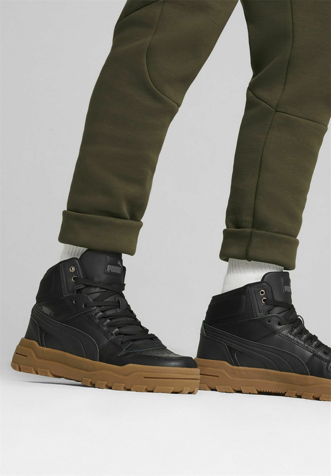 Puma REBOUND ABRUPT SNEAKERS - Sneaker high - black/shadow gray/bronze/schwarz