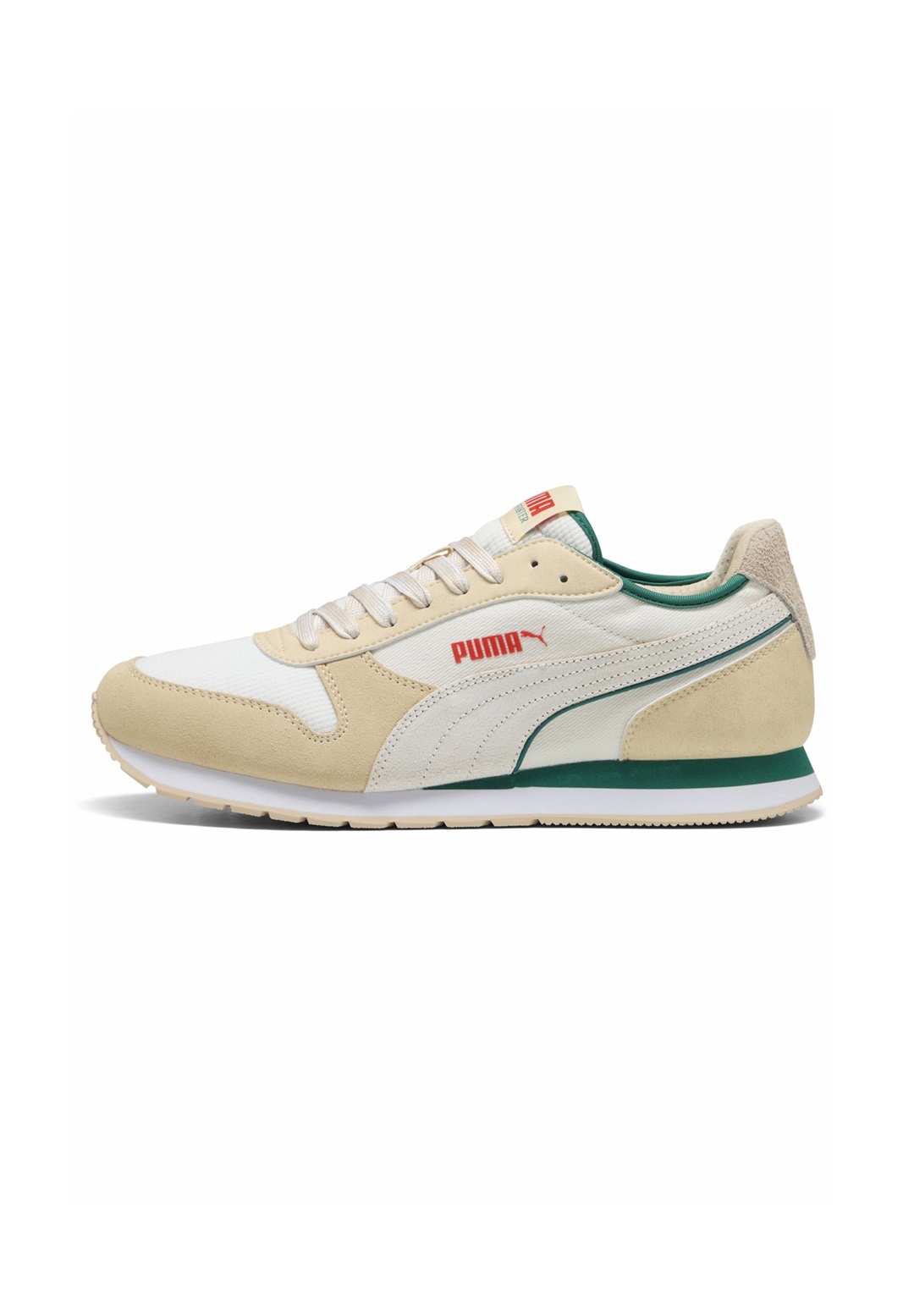 Puma Sneaker low - warm white white canvas wild green/weiß