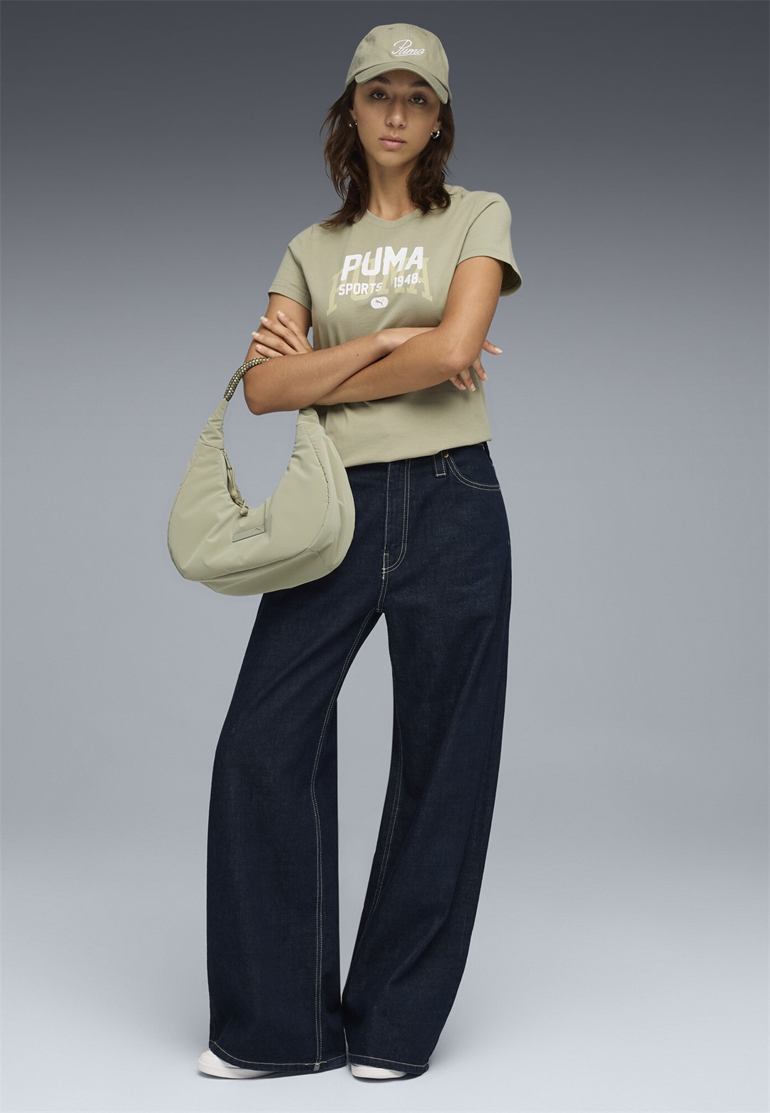 Puma GRAFIK VARSITY - T-Shirt print - lux army/grün