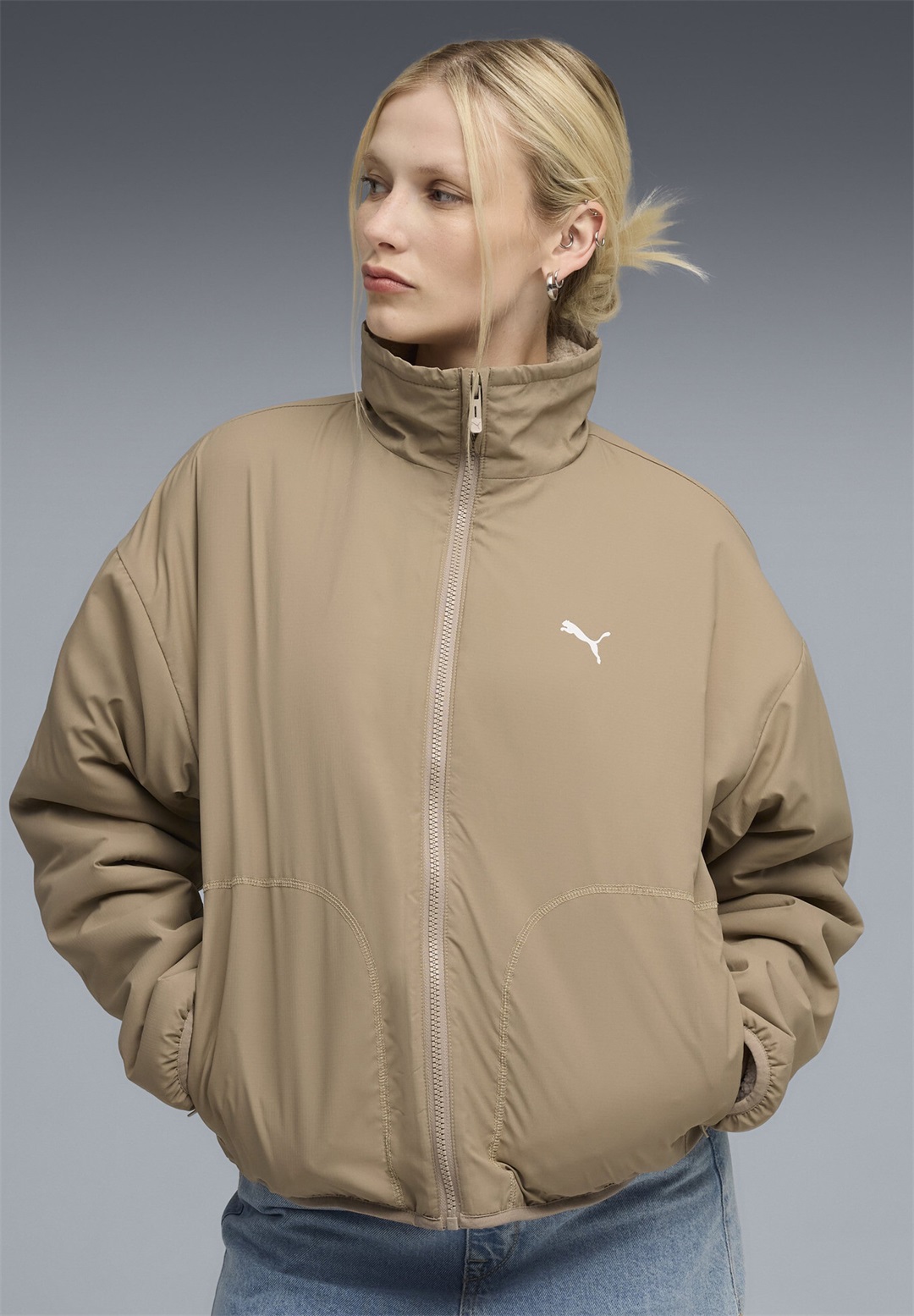 Puma WENDBARE - Fleecejacke - alpine snow/weiß