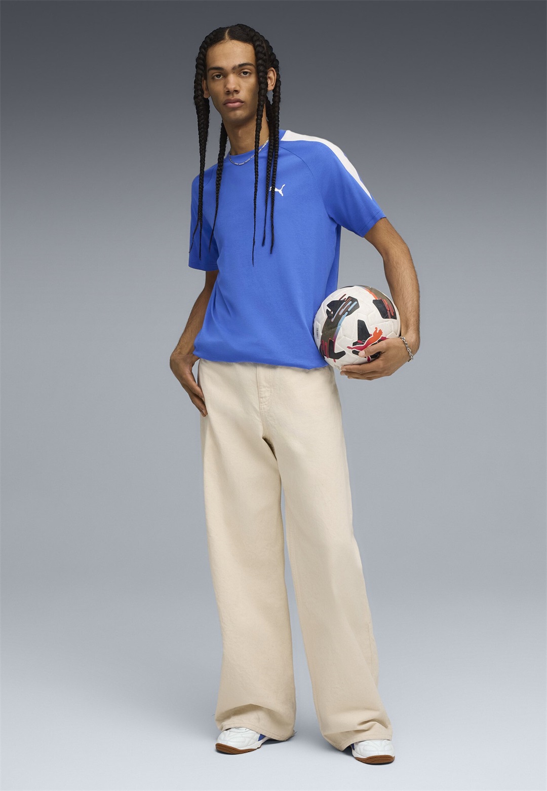 Puma TEE - T-Shirt print - mountain blue/blau