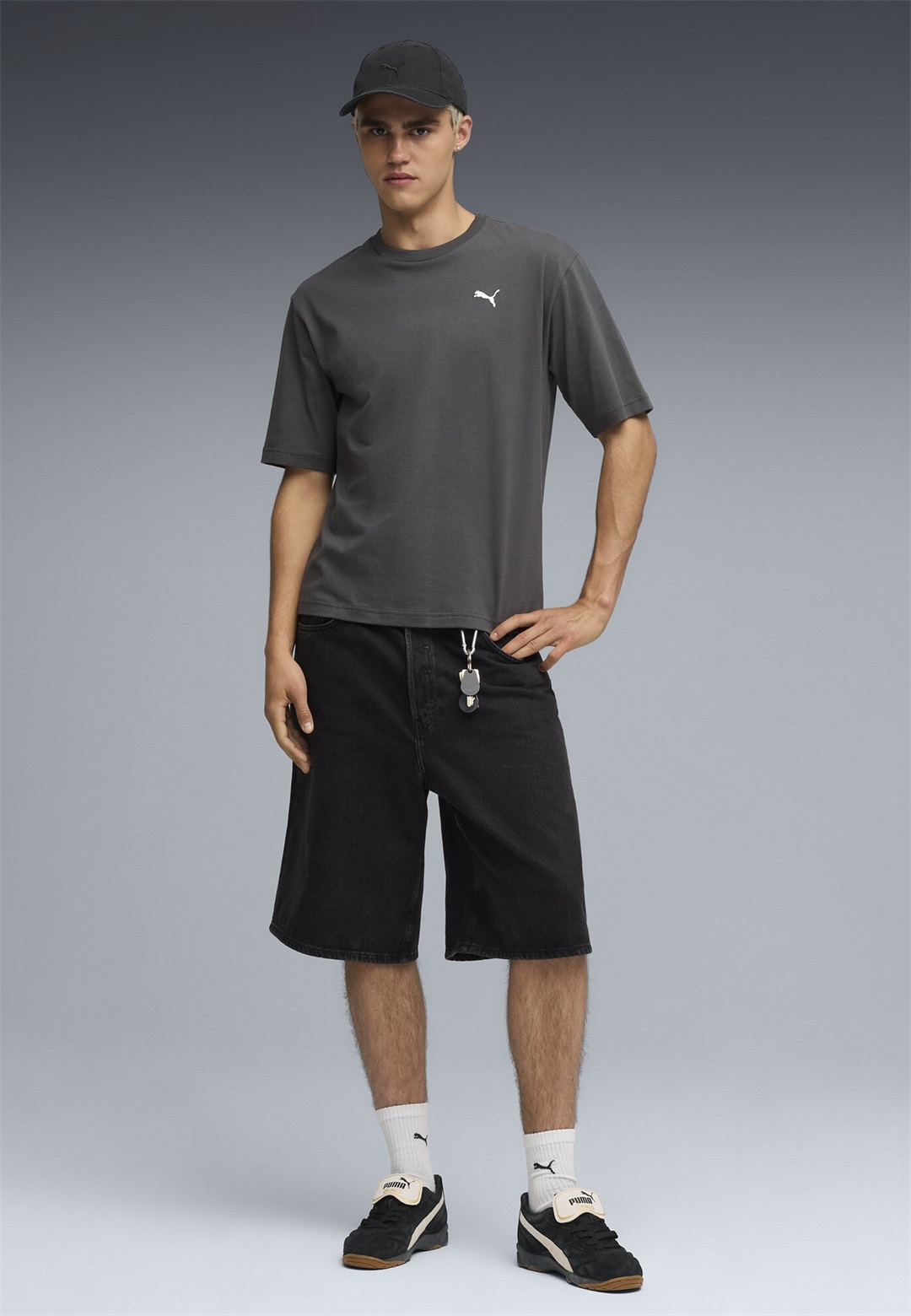 Puma WARDROBE ESS BOXY TEE - T-Shirt basic - dusky gray/grau