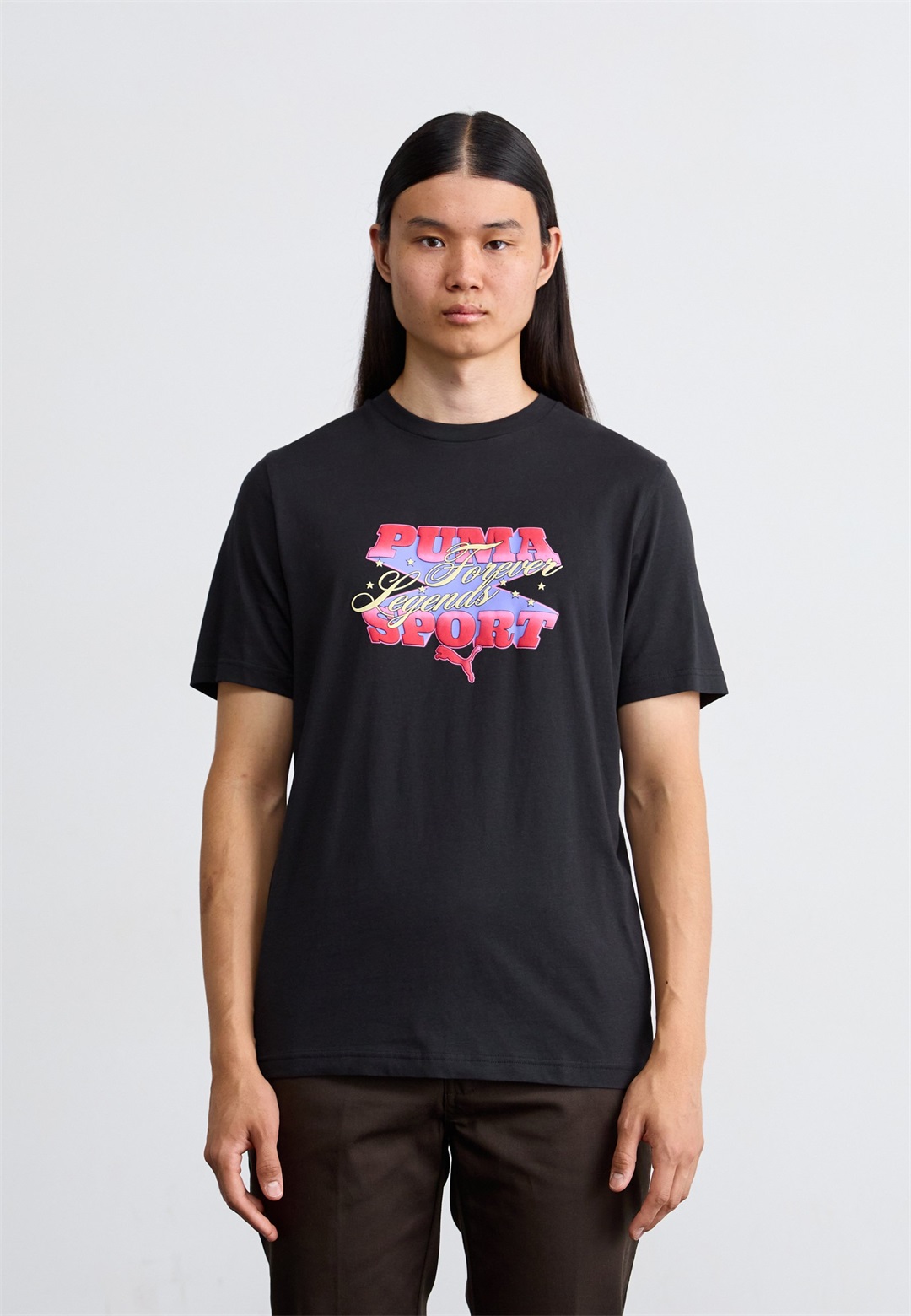 Puma GRAPHIC LEGENDS TEE - T-Shirt print - black/schwarz