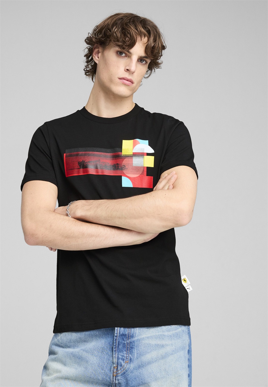 Puma SCUDERIA FERRARI RACE GRAPHIC - T-Shirt print - black/schwarz