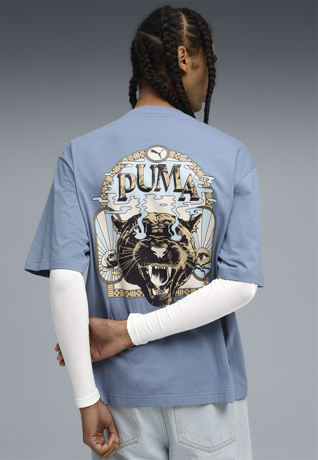 Puma T-Shirt print - cool blue/blau
