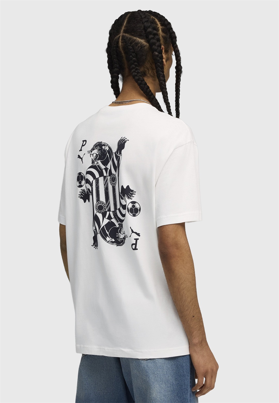 Puma GRAPHIC CARD PLAY - T-Shirt print - white/weiß