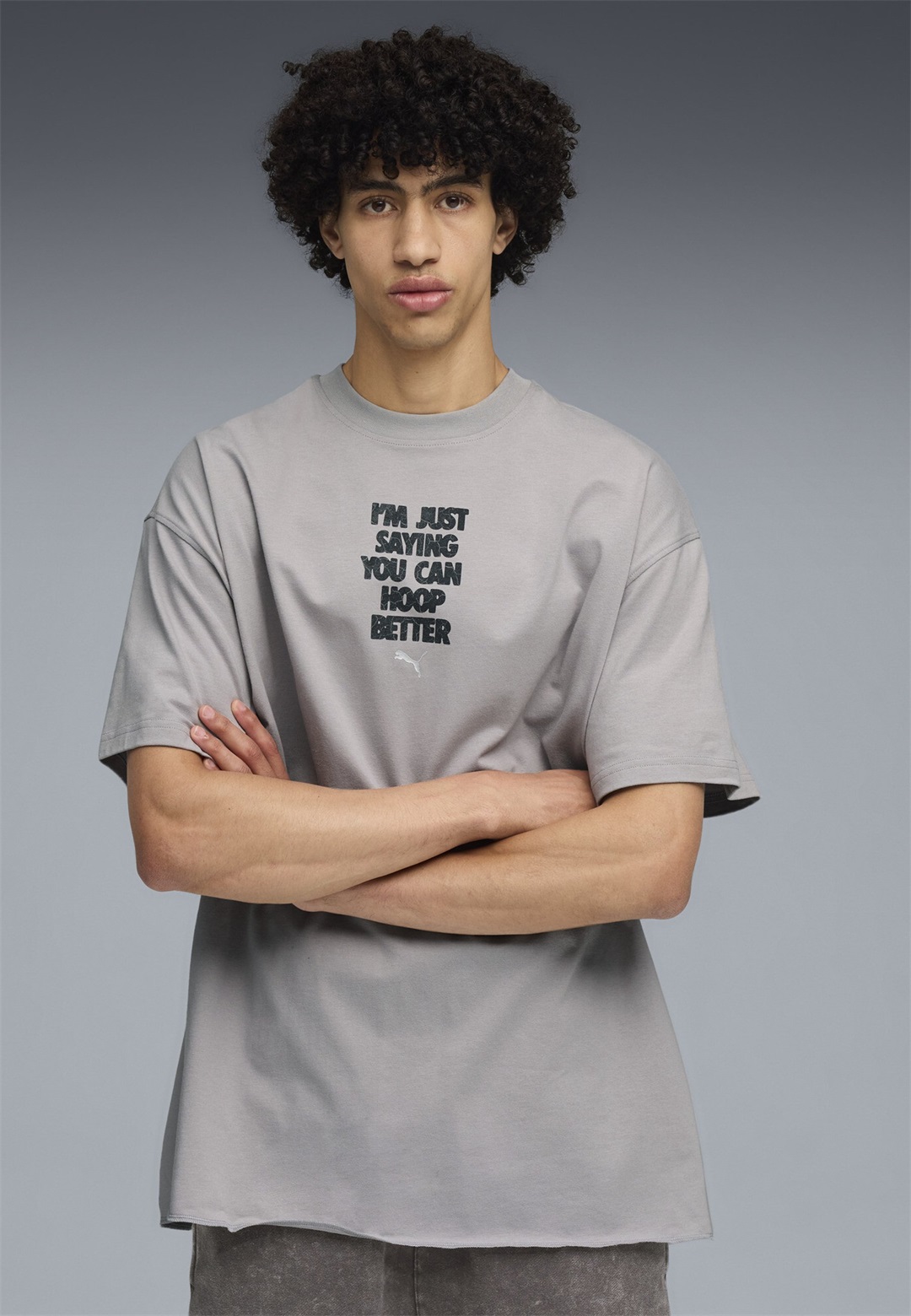 Puma HOOPOCALYPSE BASKETBALL II - T-Shirt print - gray echo/grau