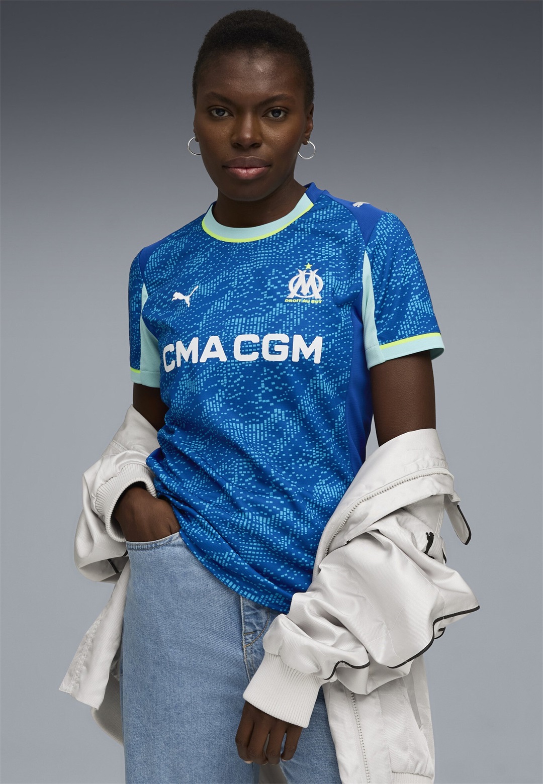 Puma OLYMPIQUE DE MARSEILLE 25/26 - Sport T-Shirt - vivid blue-bleu azur/blau