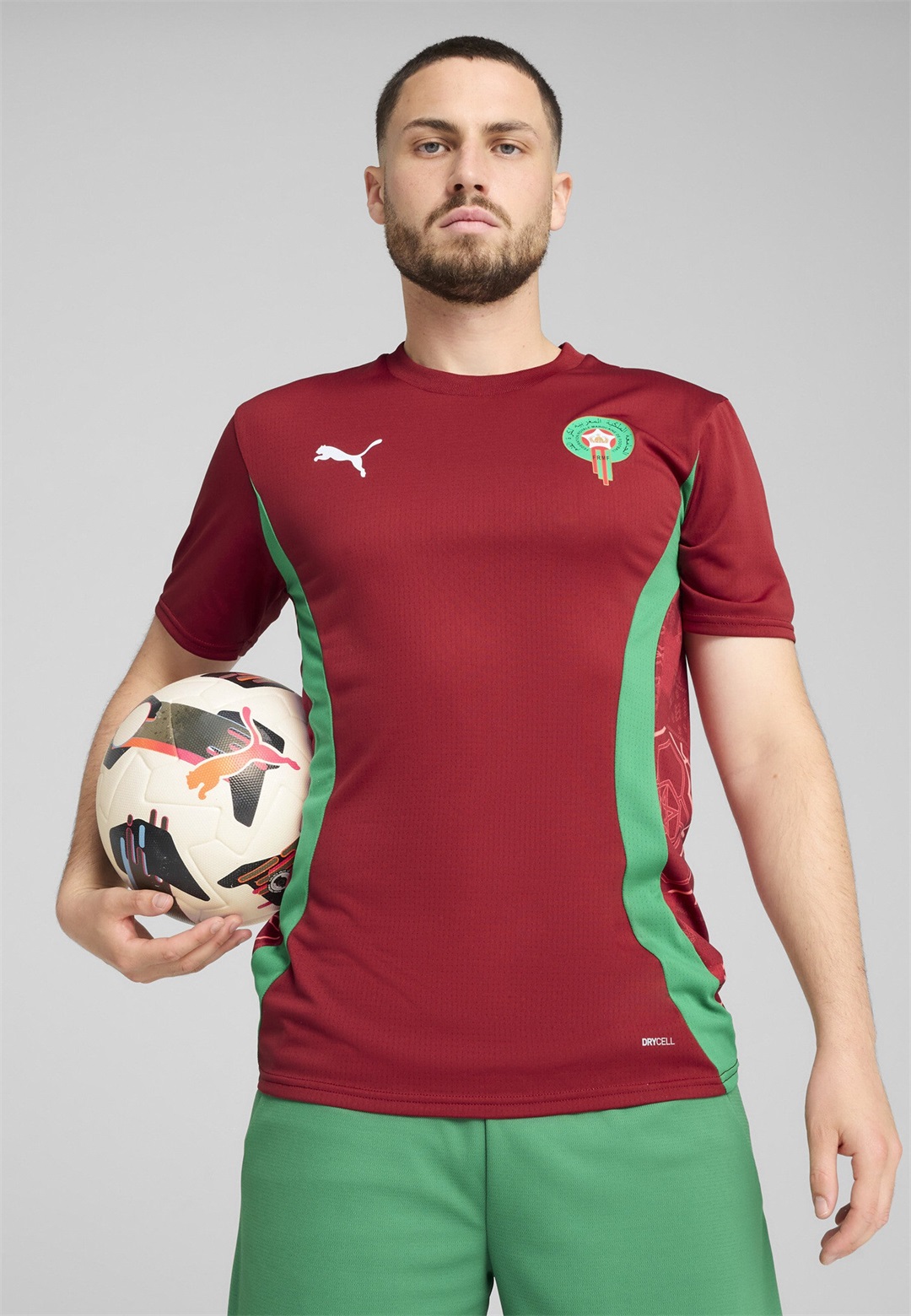 Puma MOROCCO FRMF PREMATCH JERSEY - Nationalmannschaft - intense red archive green/rot