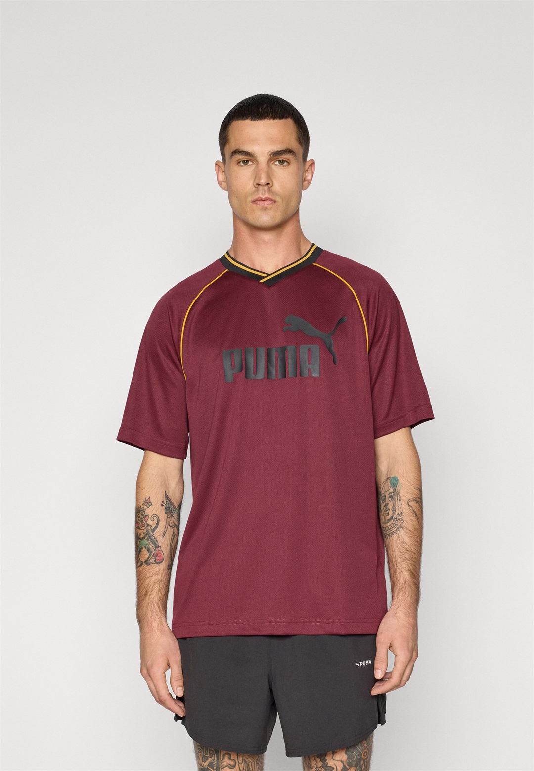 Puma ESS COLLARED - T-Shirt print - ruby shimmer/bordeaux