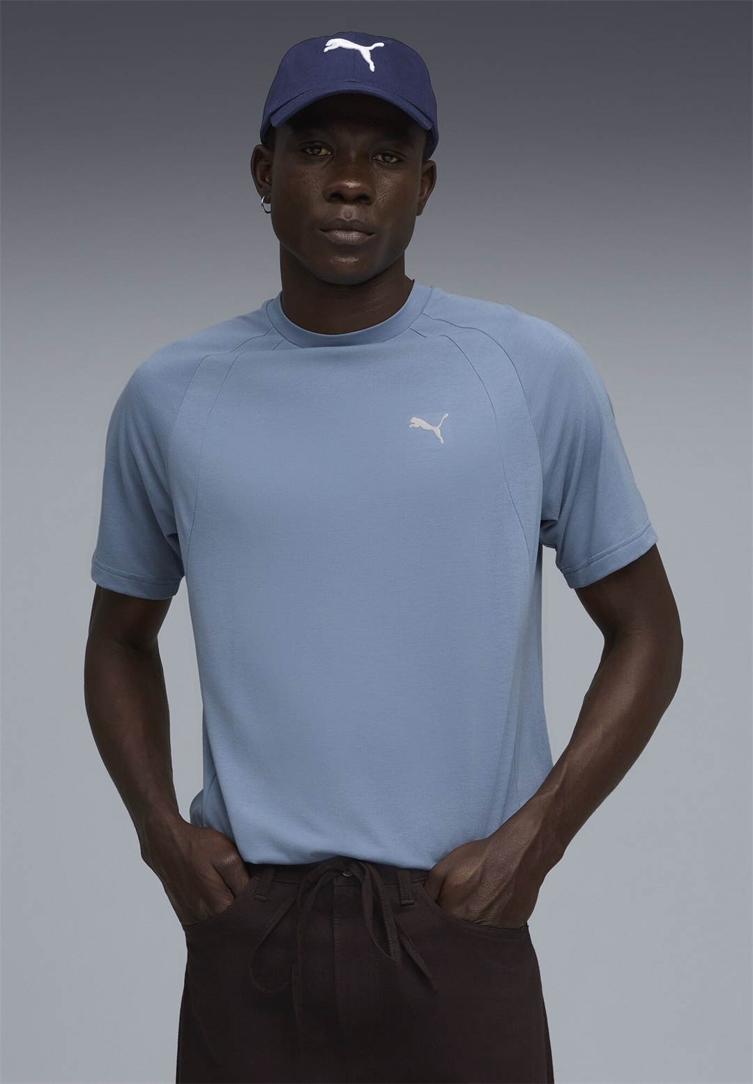 Puma EVOSTRIPE - Sport T-Shirt - cool blue/blau