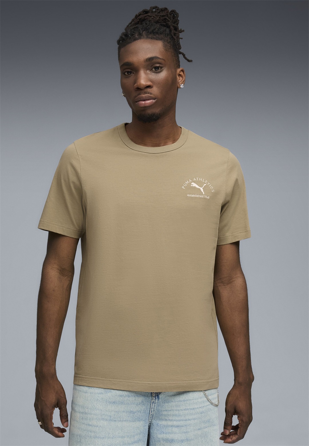 Puma CLASS GRAPHIC TEE - T-Shirt print - ice coffee/beige