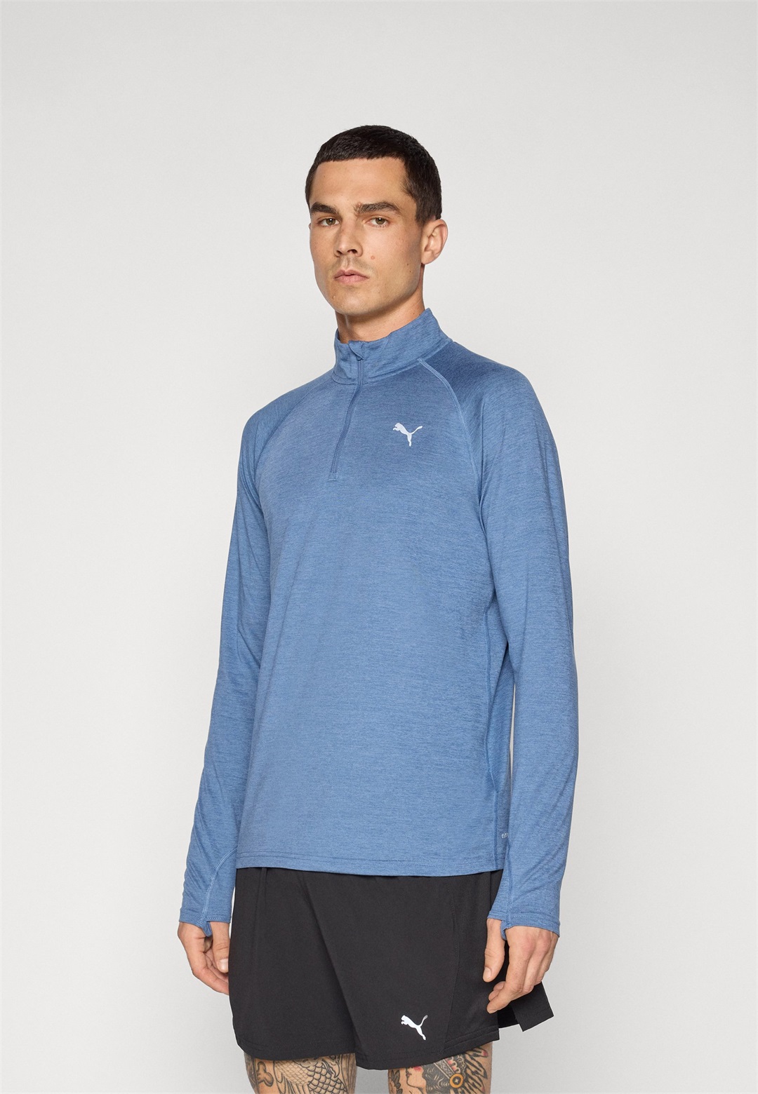 Puma RUN VELOCITY CLOUDSPUN - Langarmshirt - dark indigo heather/blau-meliert