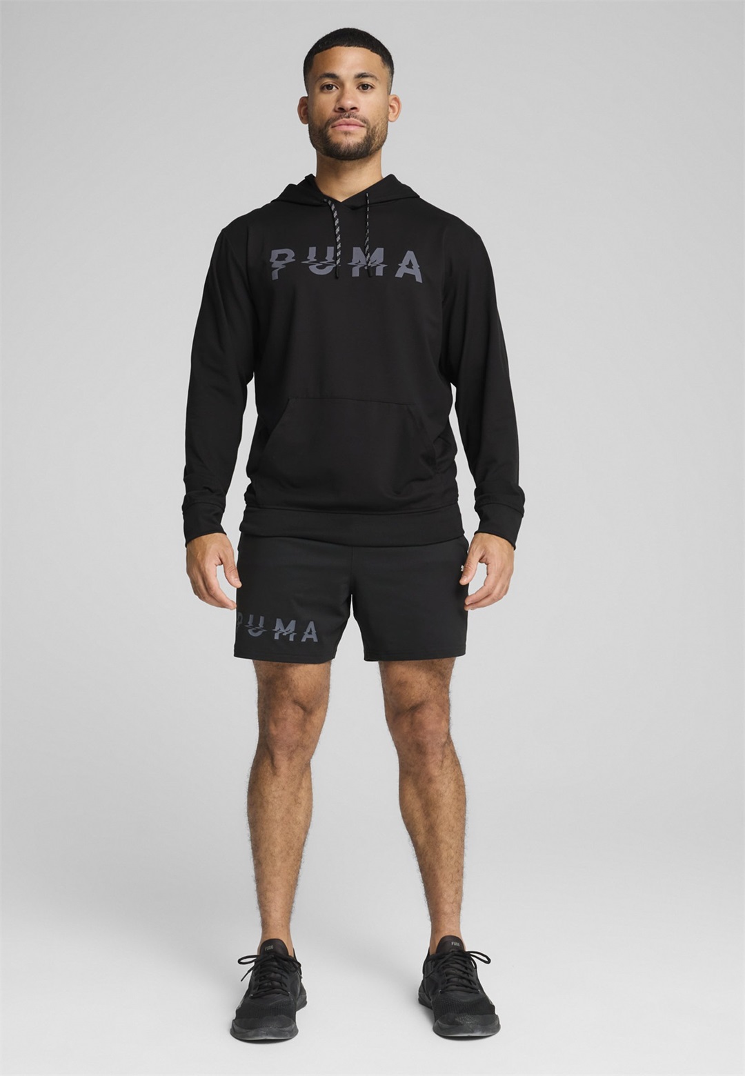 Puma CLOUDSPUN BRANDED - Kapuzenpullover - black q/schwarz
