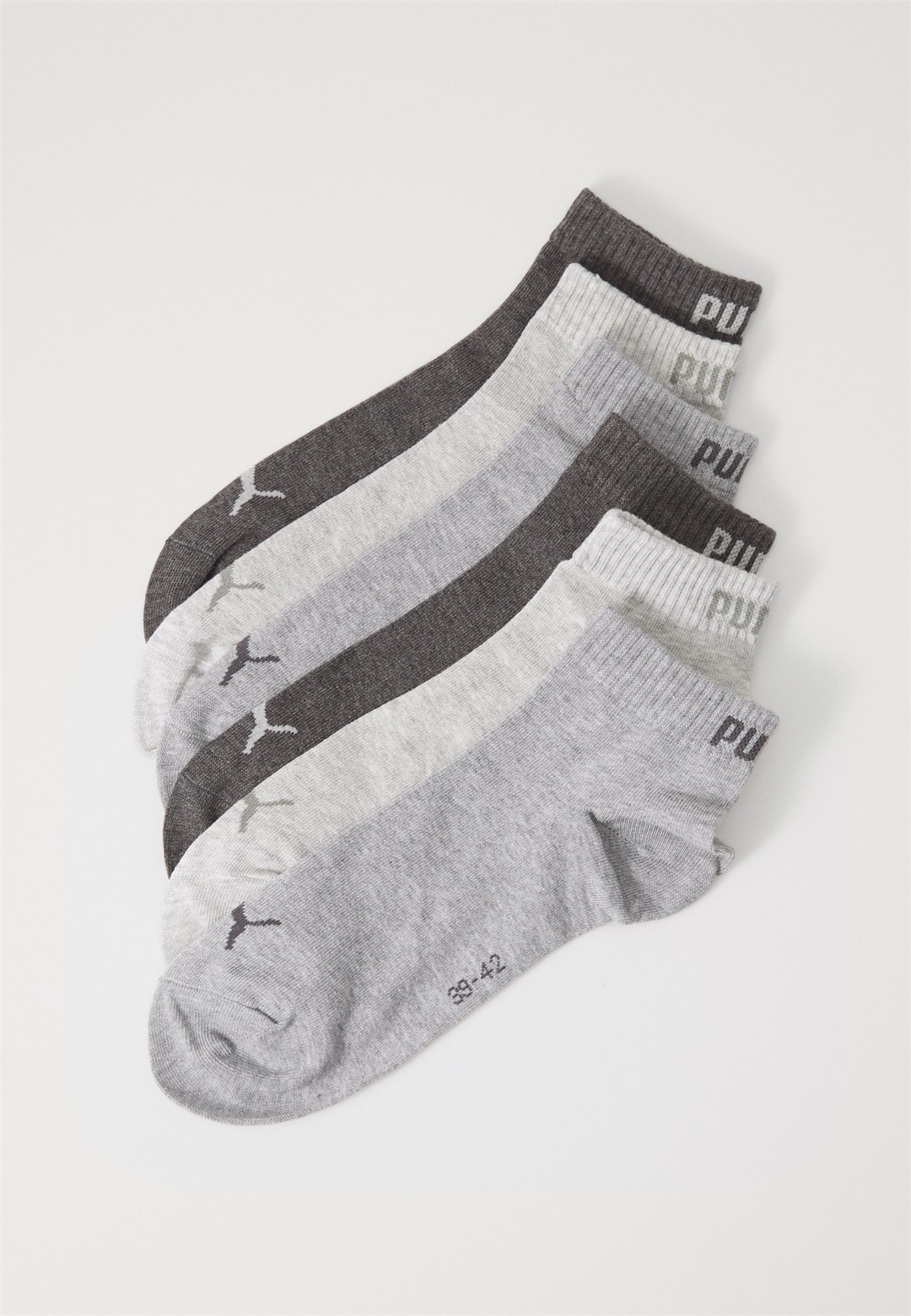 Puma QUARTER PLAIN UNISEX 6 PACK - Sportsocken - grey combo/grau