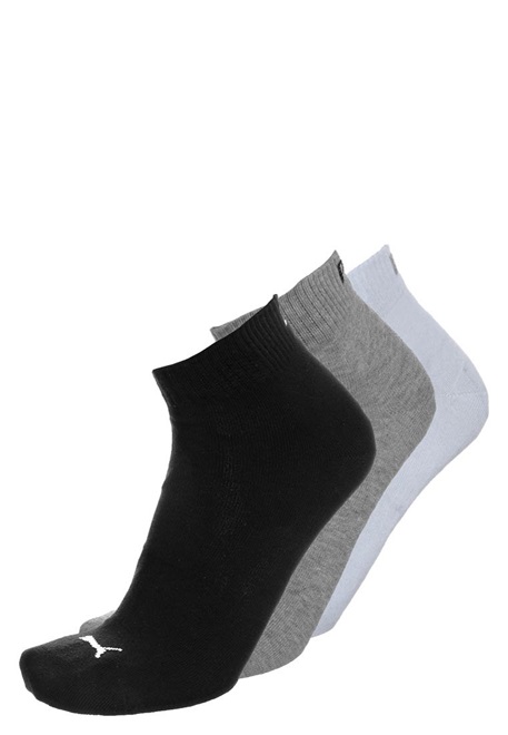 Puma UNISEX TRAINING QUARTER 3P - Socken - grey / white / black/grau